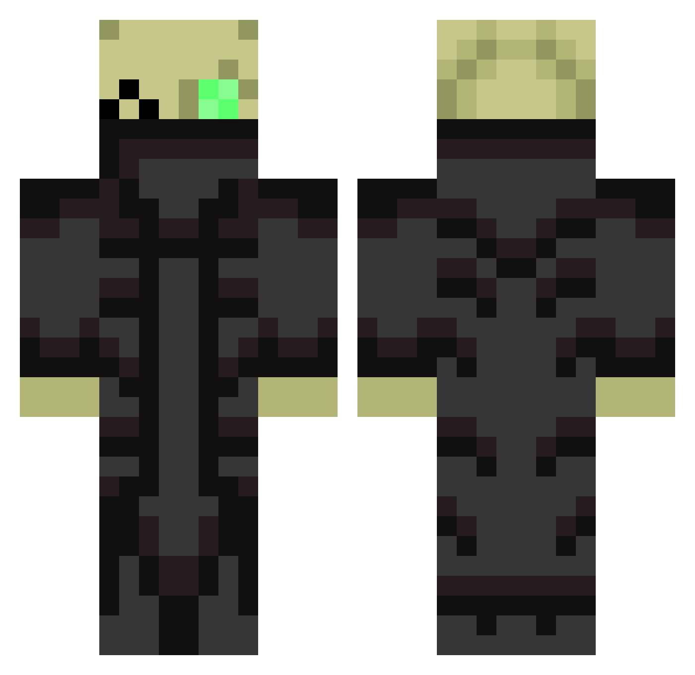 TrexChaos Minecraft skin, front and back view