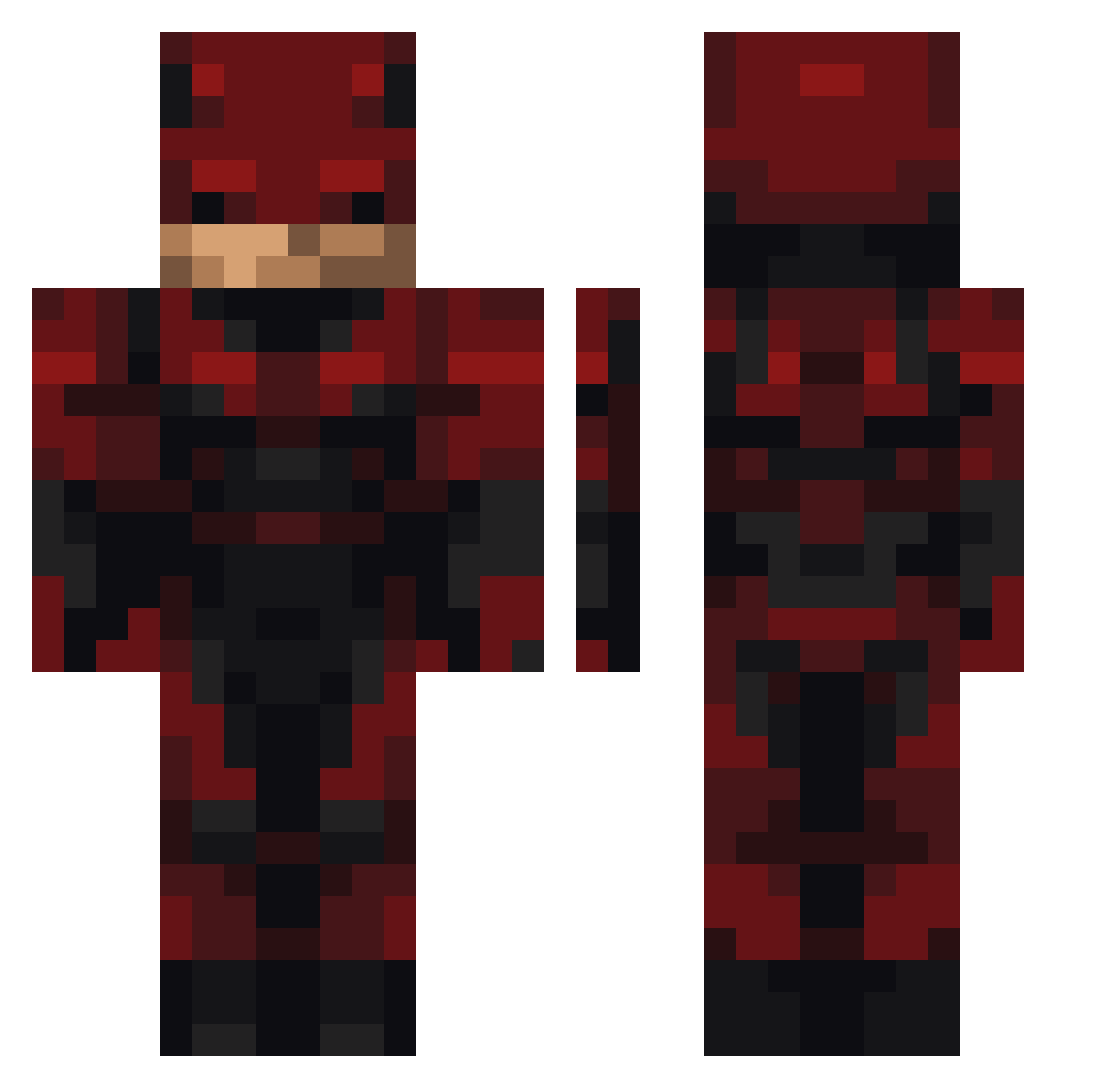 Jacky8877 Minecraft skin, front and back view