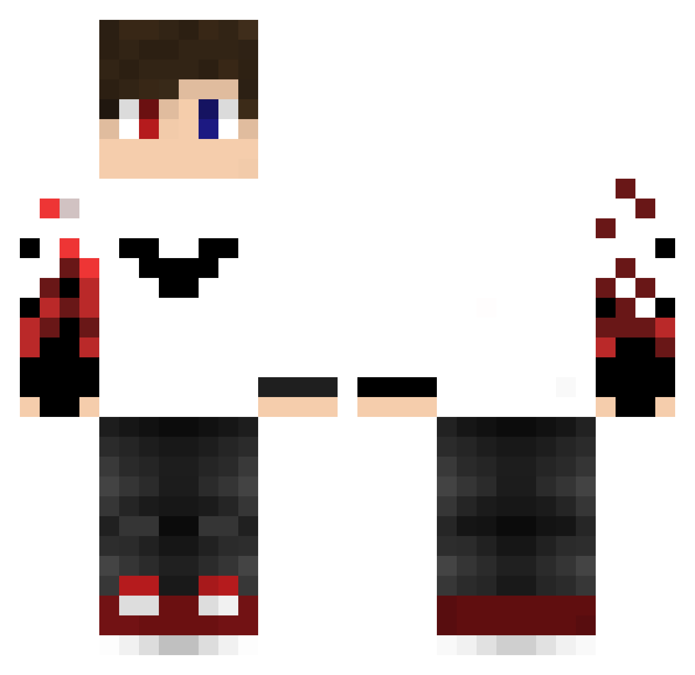 Rebzey Minecraft skin, front and back view