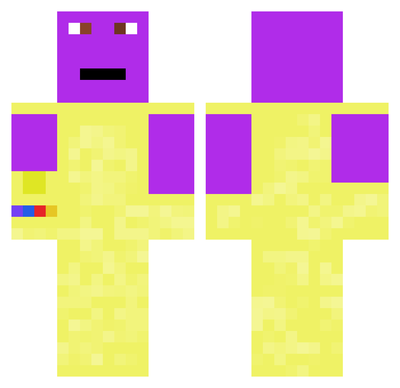 5meo Minecraft skin, front and back view