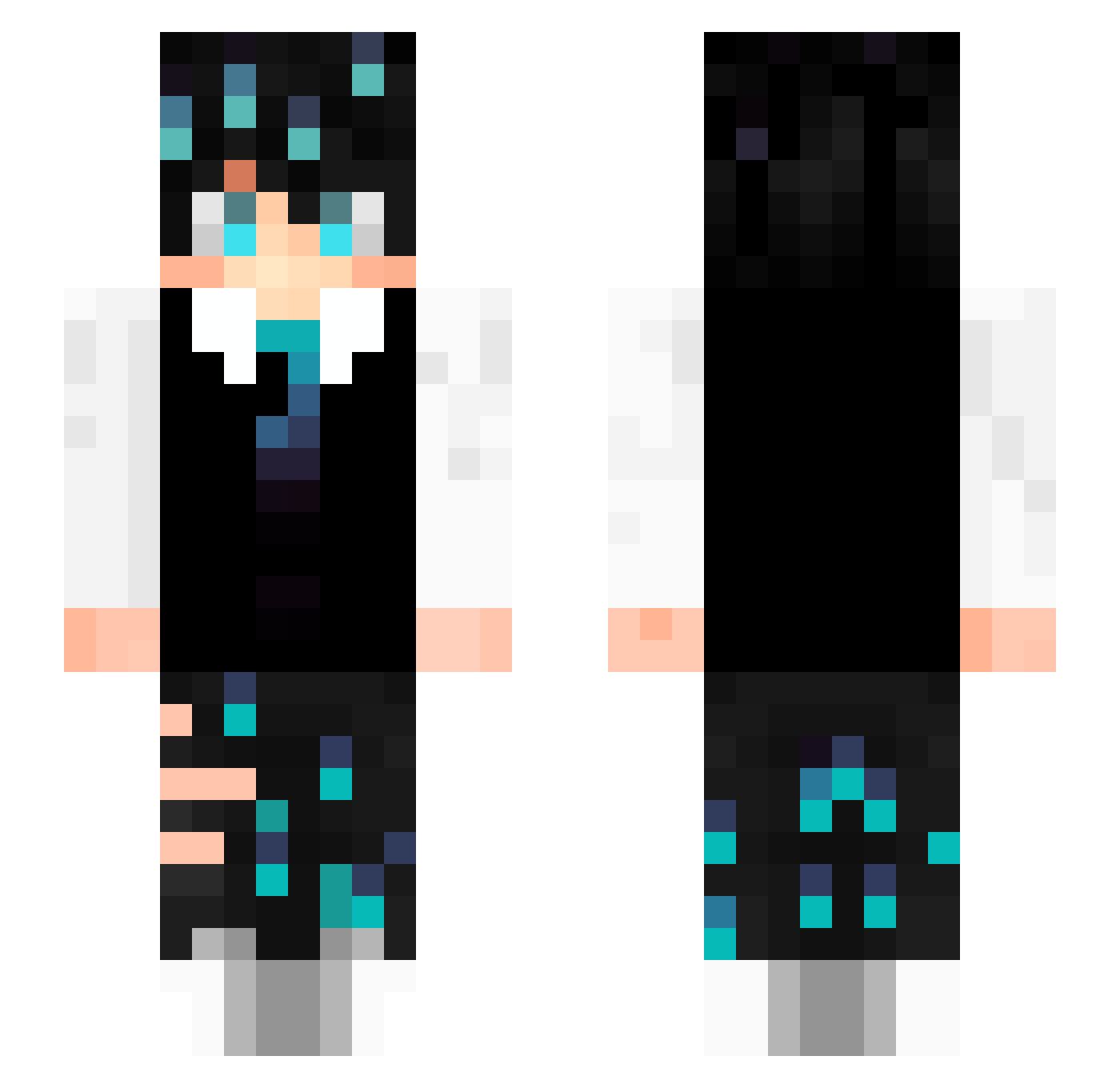 SujiLin Minecraft skin, front and back view
