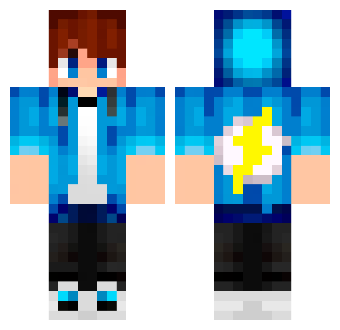 SoySure Minecraft skin, front and back view