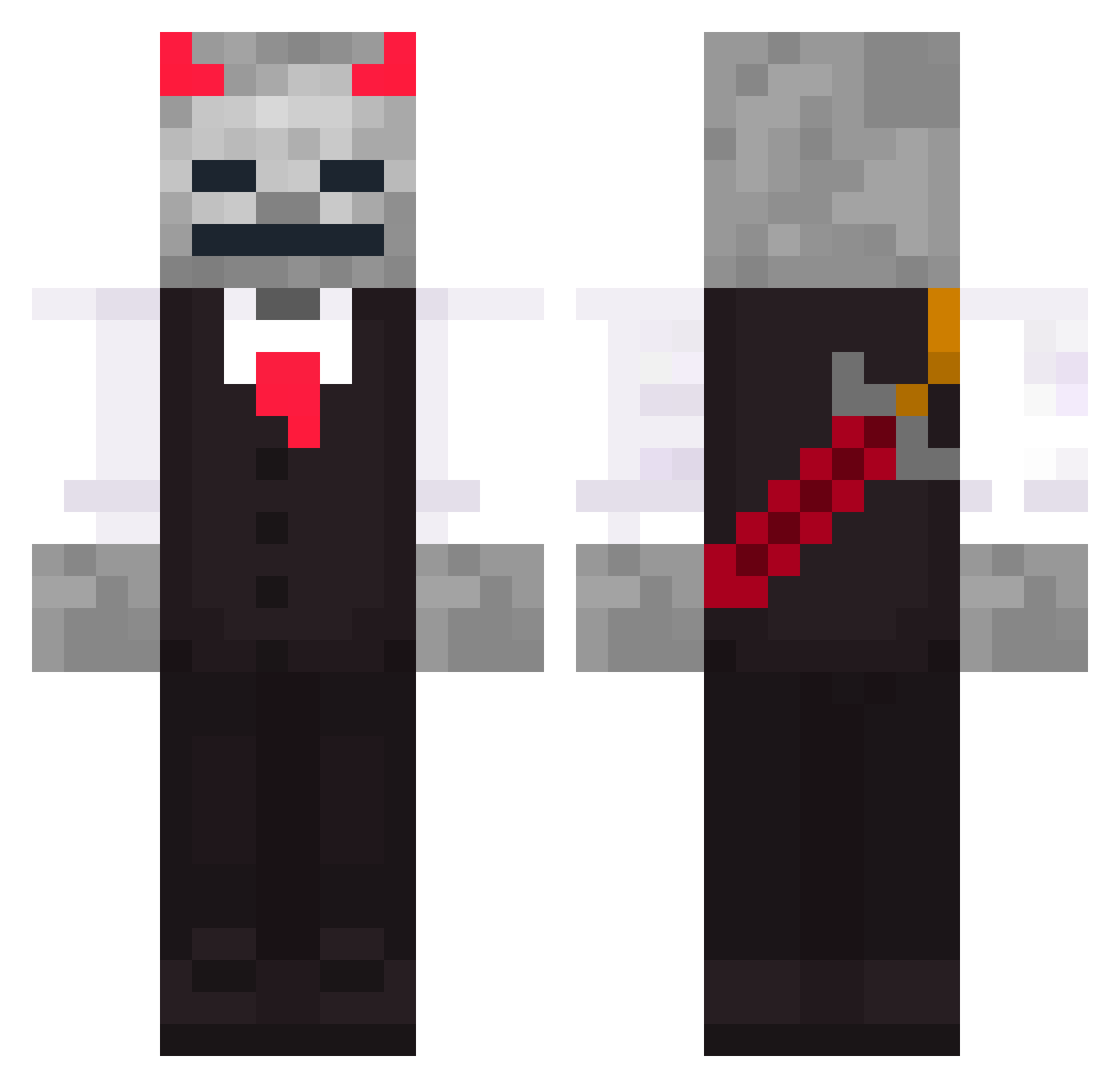 KianKSG Minecraft skin, front and back view
