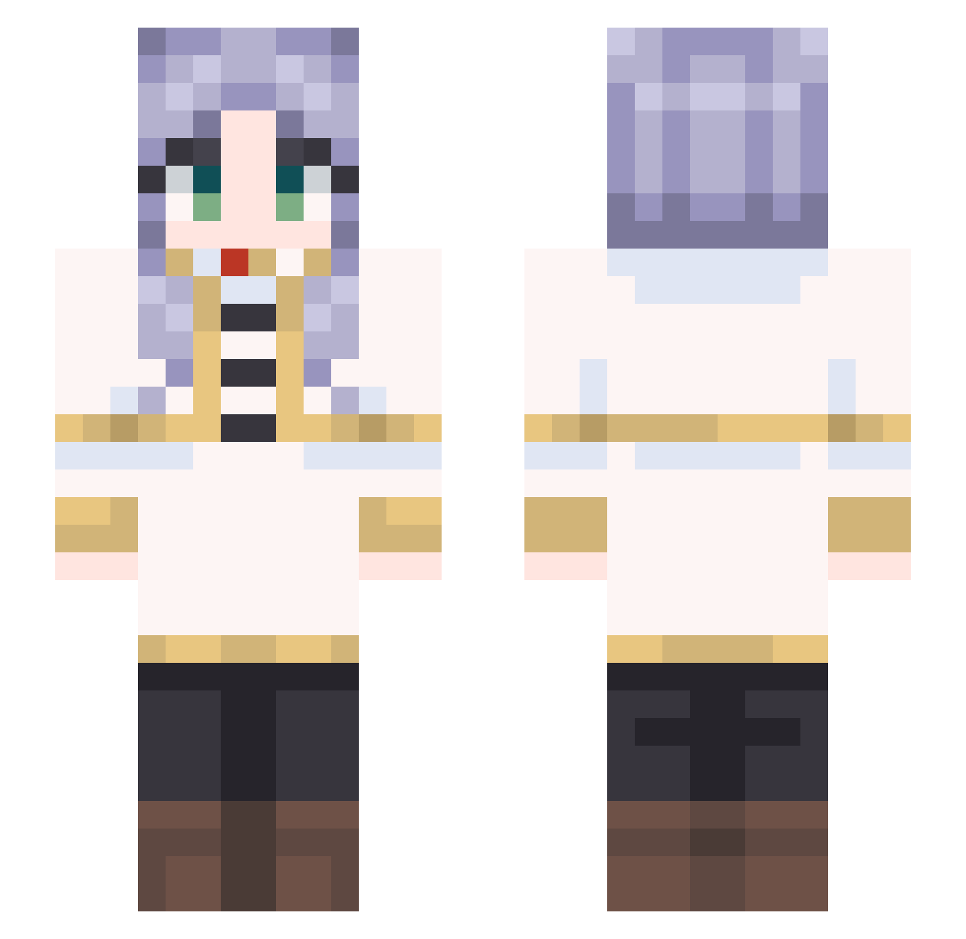 Dongus Minecraft skin, front and back view