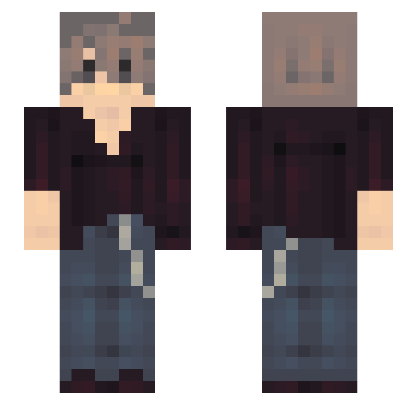 MercsNoah Minecraft skin, front and back view