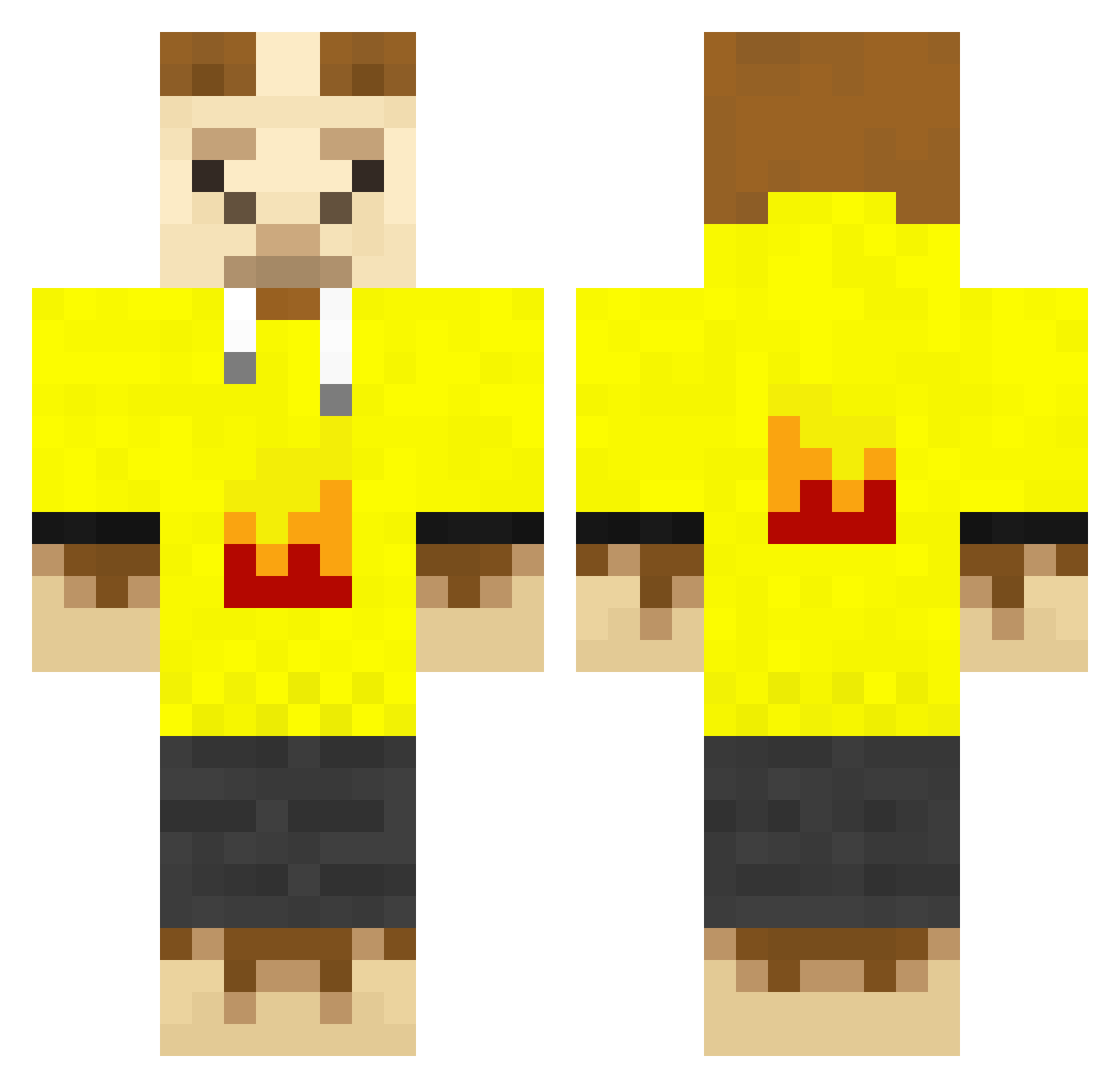 domiPRO Minecraft skin, front and back view
