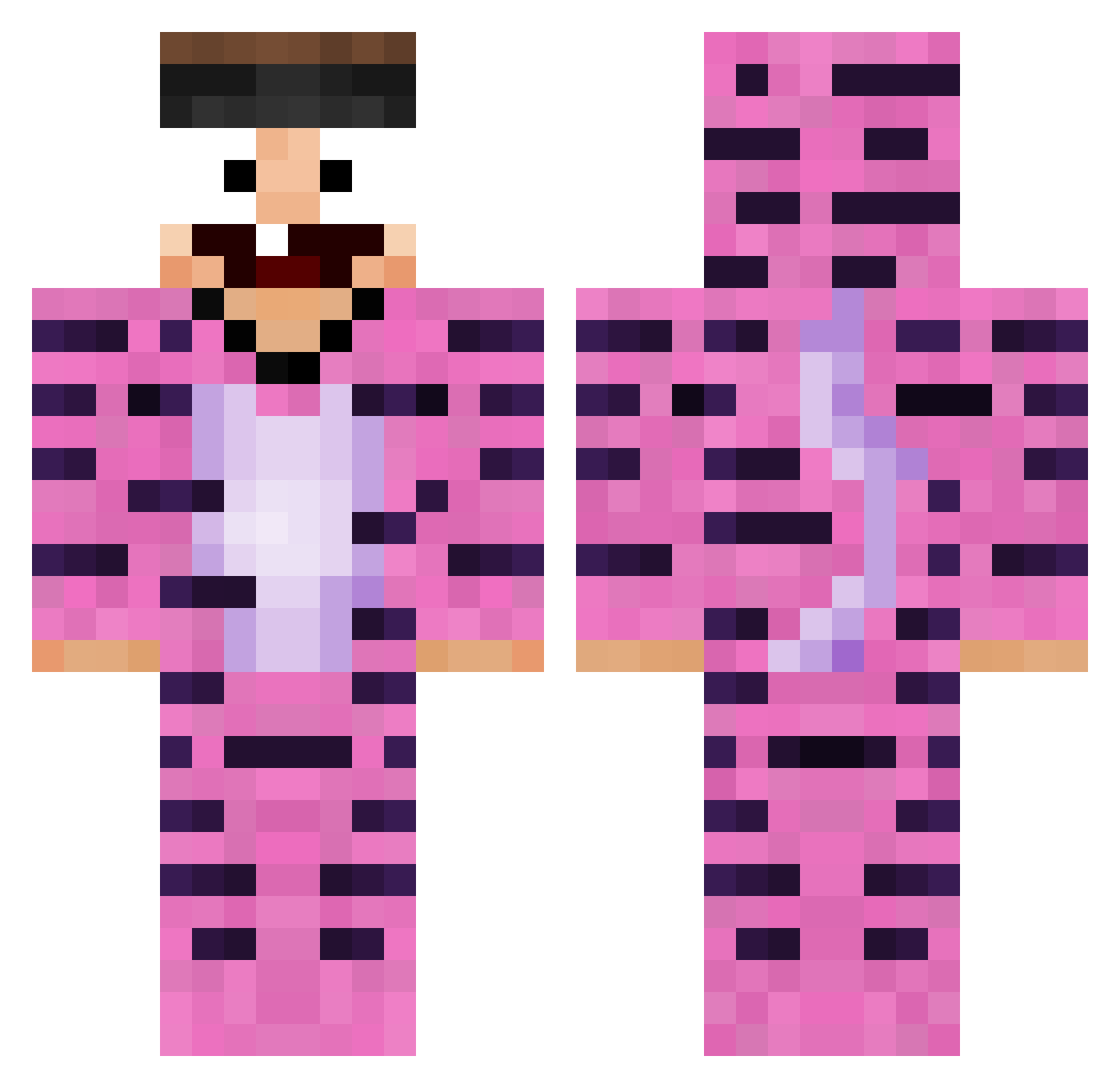 1kryha Minecraft skin, front and back view