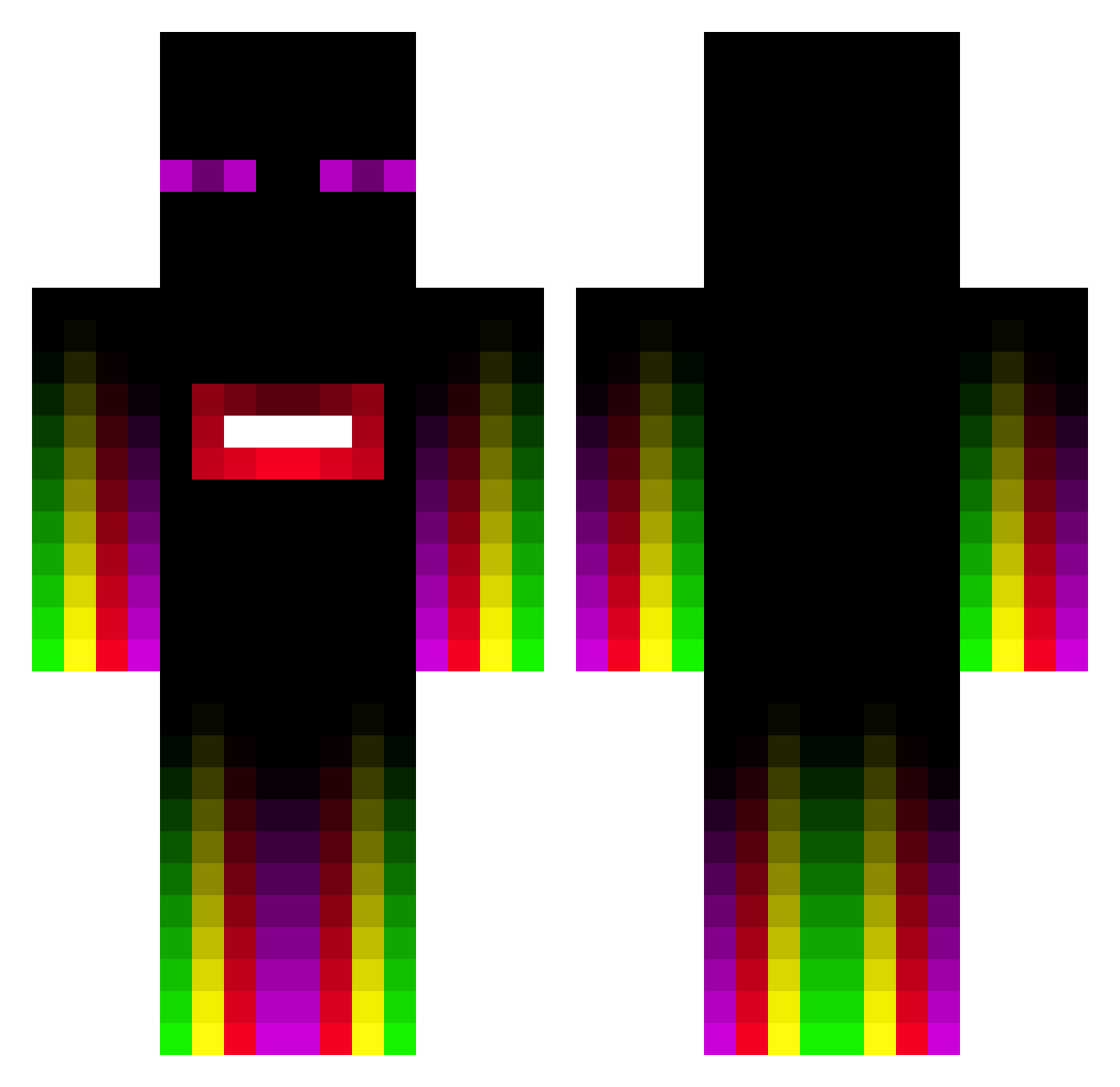 corners Minecraft skin, front and back view