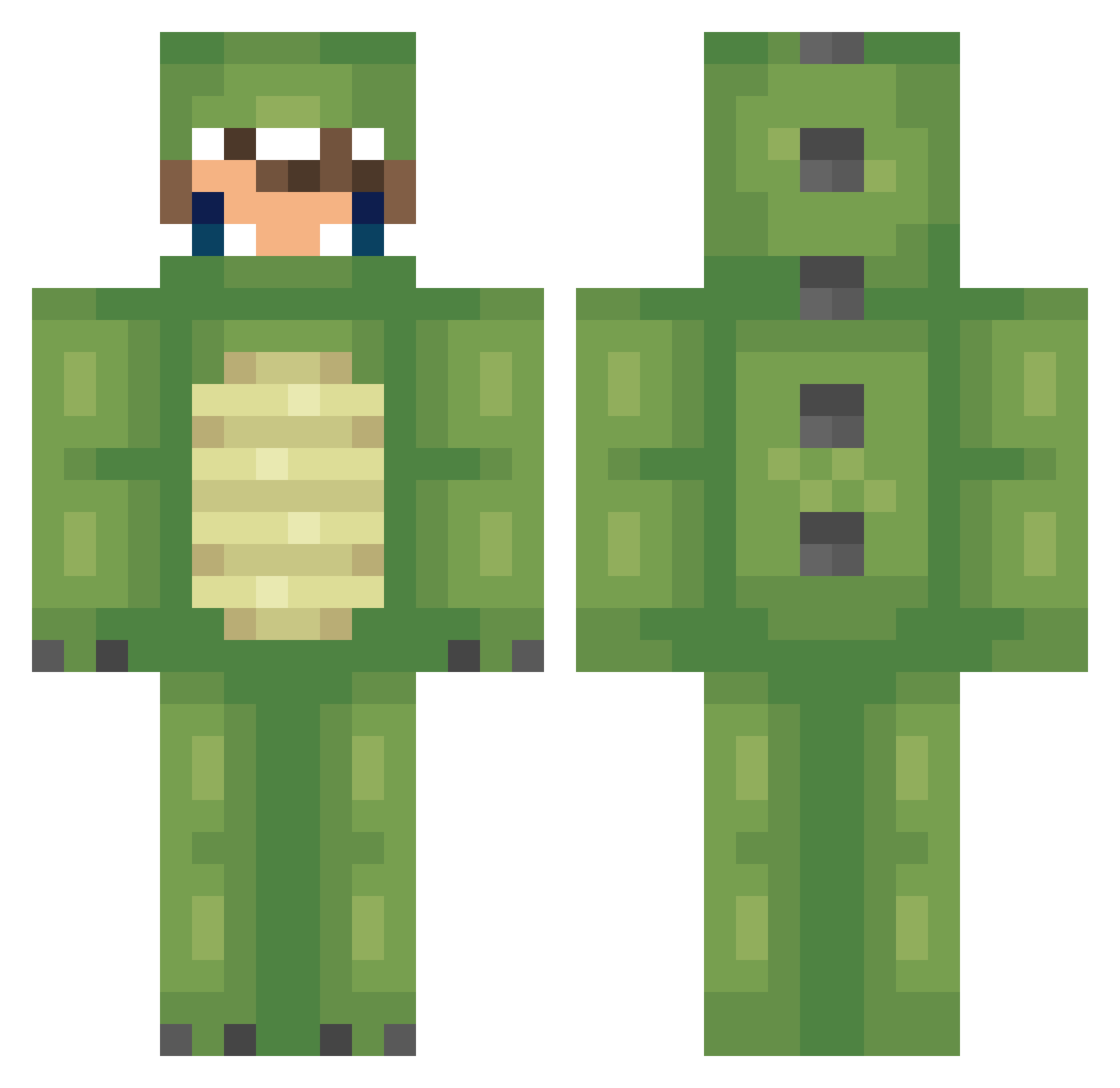 Ultraboy54 Minecraft skin, front and back view