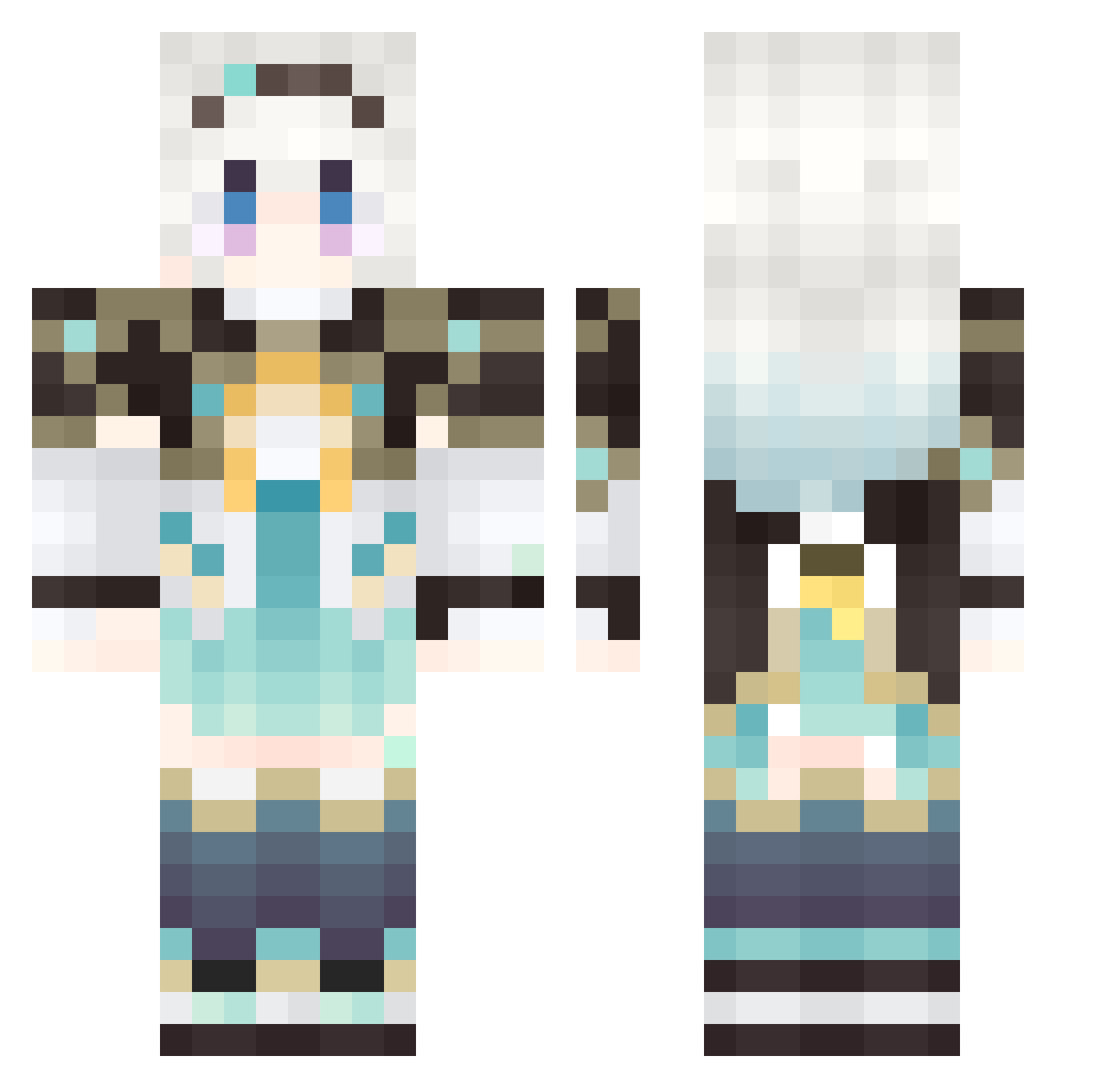 Xim00n Minecraft skin, front and back view