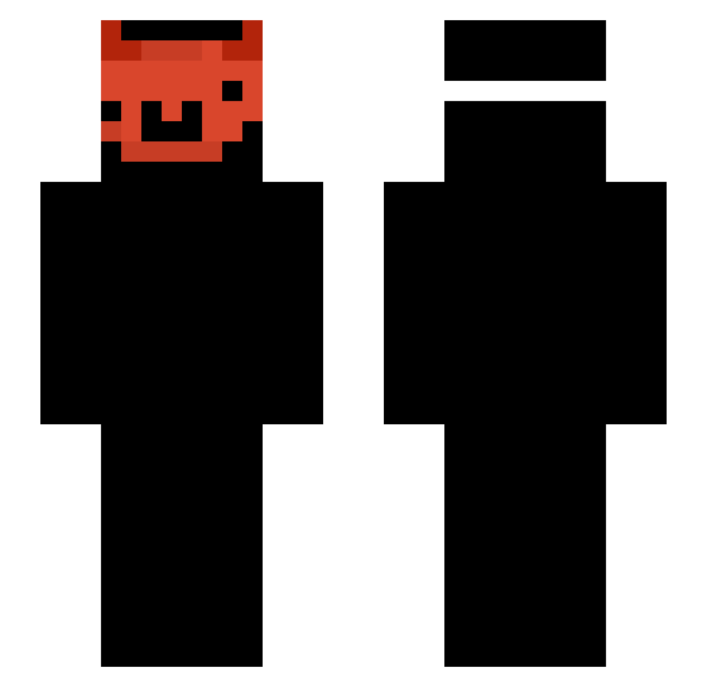 MrP5ych0 Minecraft skin, front and back view