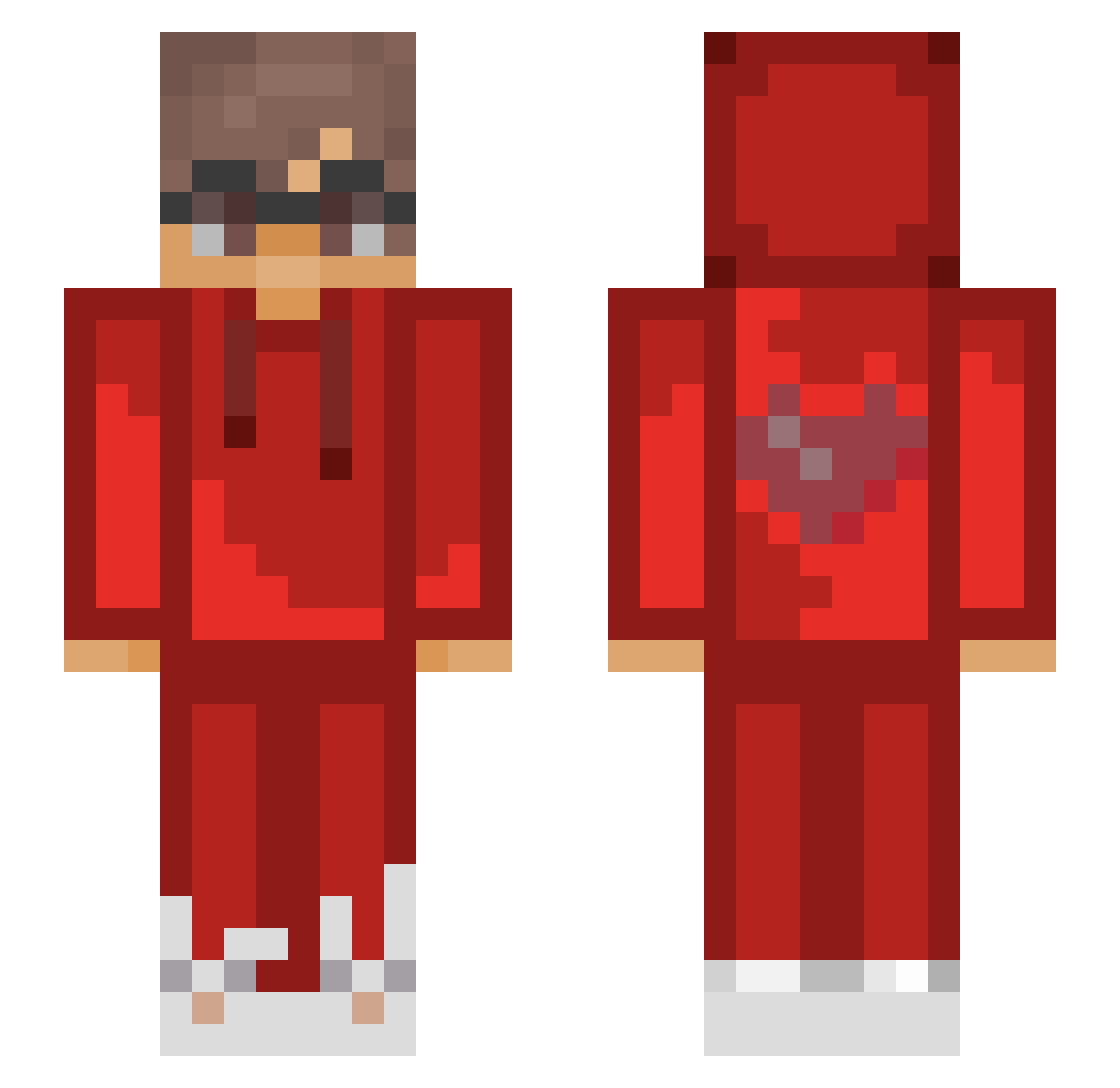 Rickyhiky Minecraft skin, front and back view