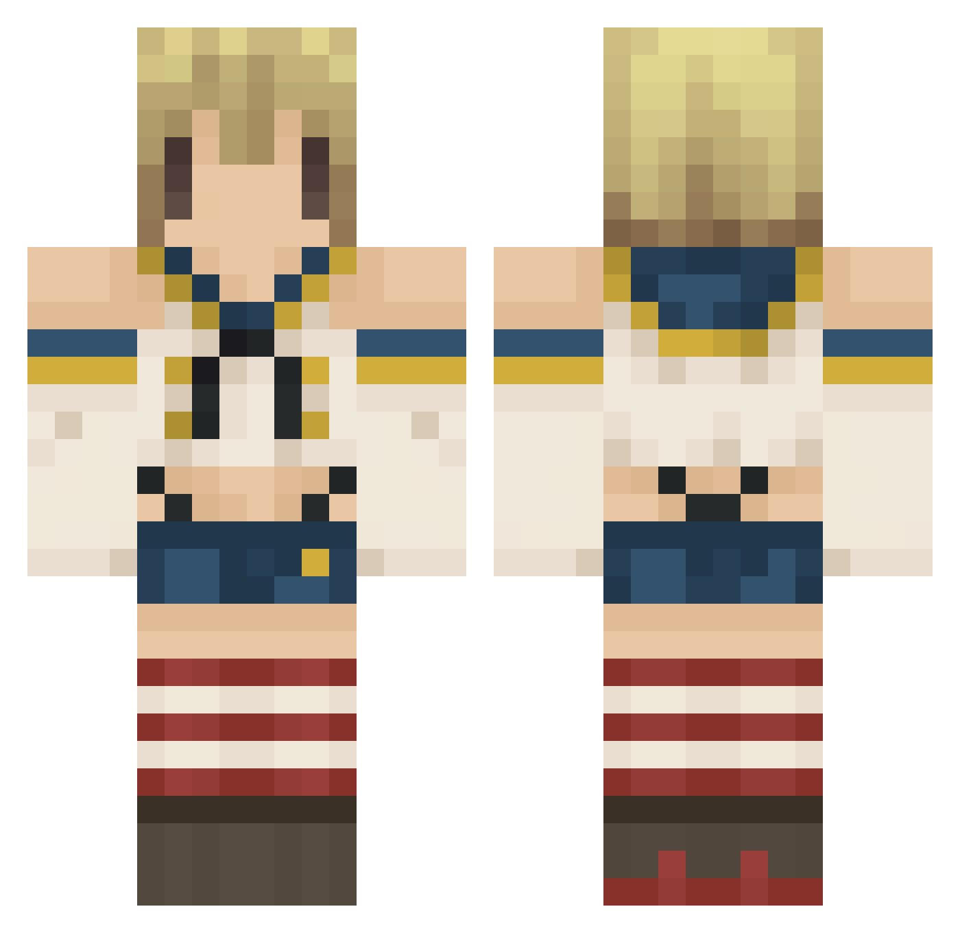 yukking Minecraft skin, front and back view