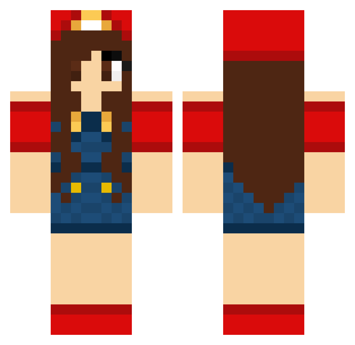 Andie Minecraft skin, front and back view