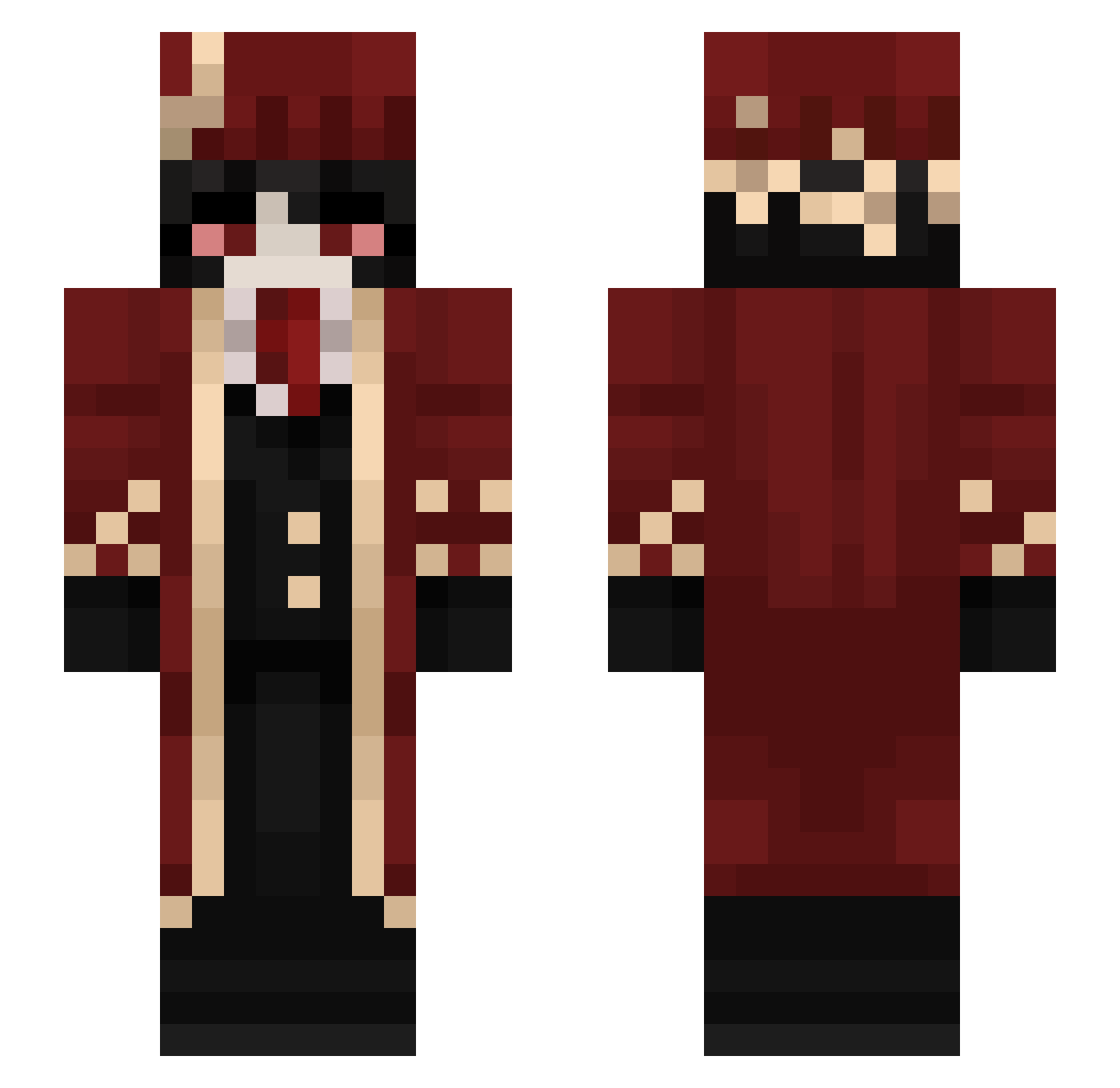 Nightdrifter_ Minecraft skin, front and back view