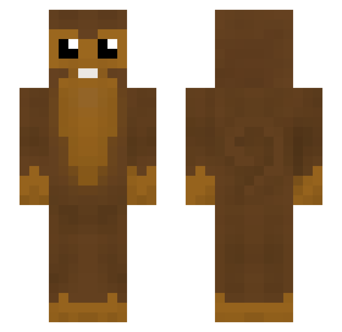 sharkysharkface Minecraft skin, front and back view