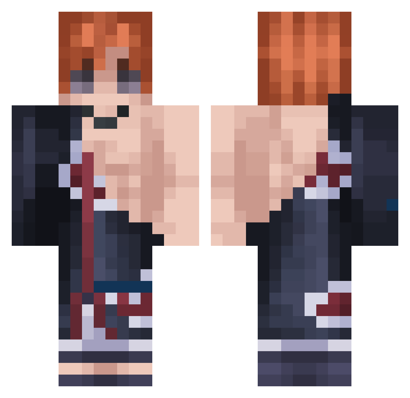 XXXPERY Minecraft skin, front and back view