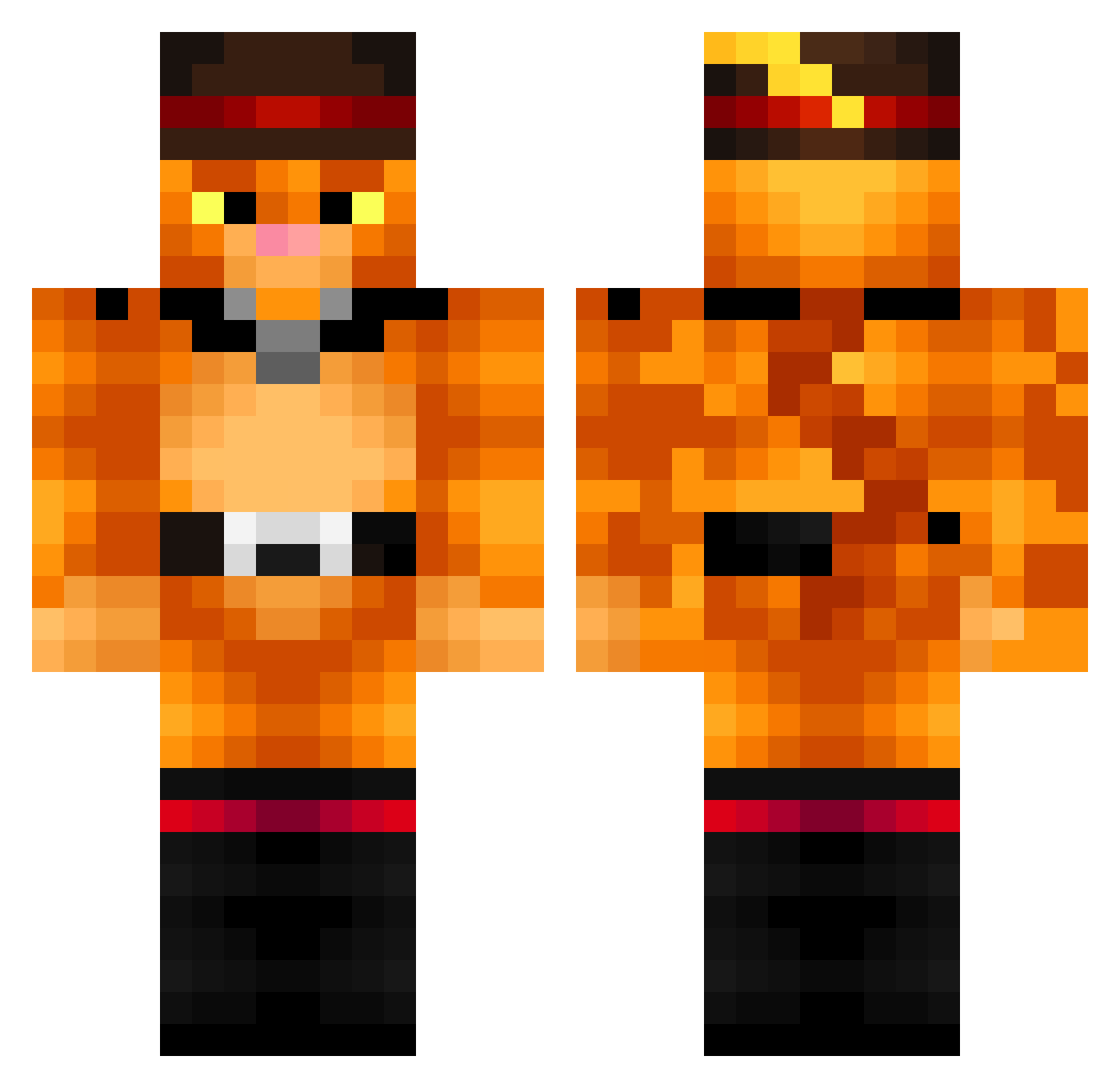 Delincuente1 Minecraft skin, front and back view