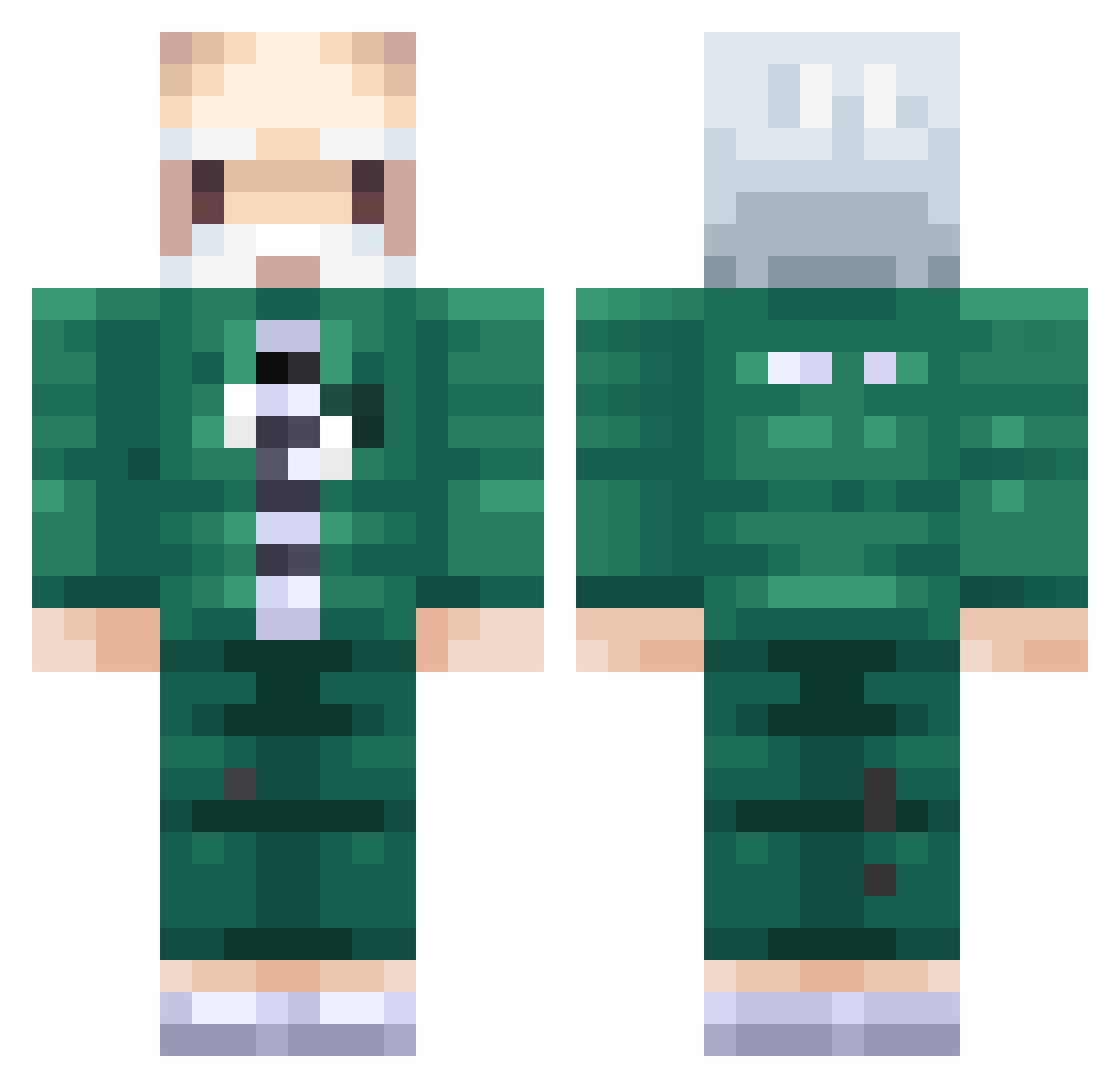 KiboEG Minecraft skin, front and back view