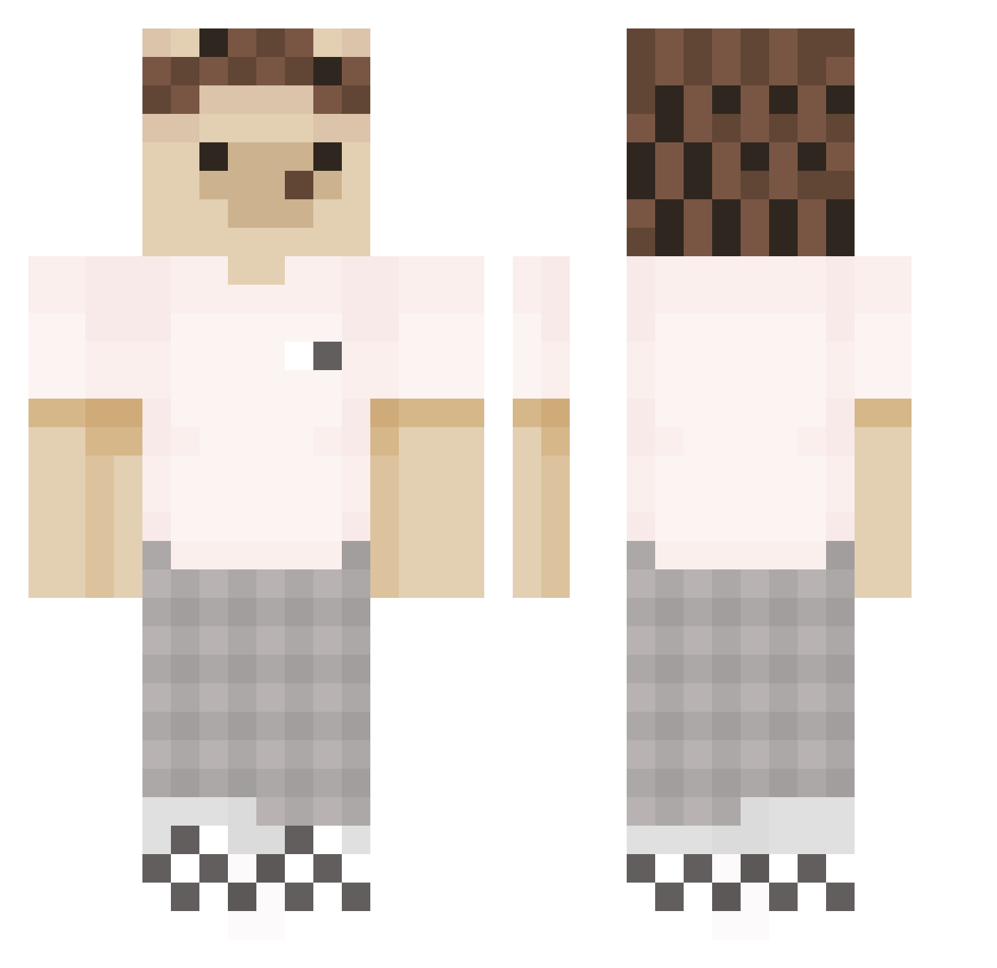 Yozhik75 Minecraft skin, front and back view