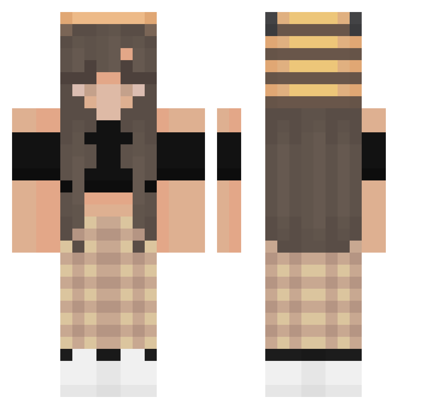 Wiggles672 Minecraft skin, front and back view