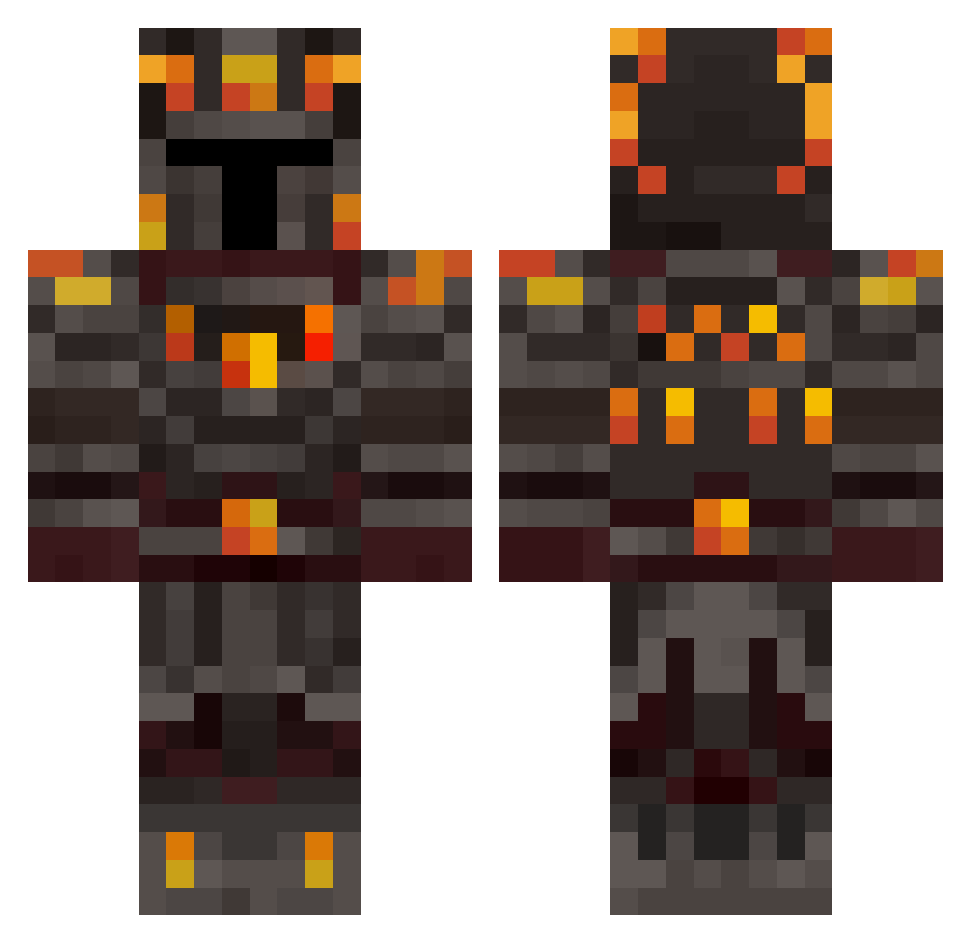 TanSpartan33 Minecraft skin, front and back view