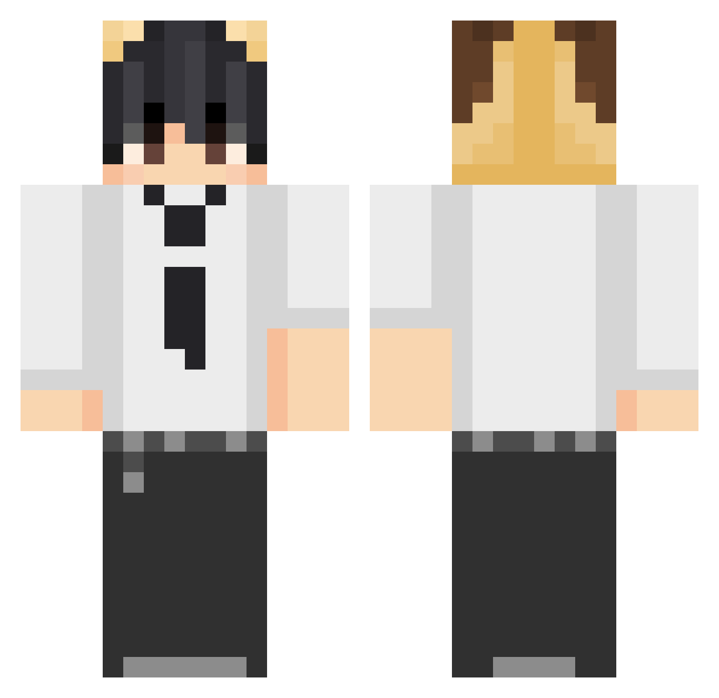 Izanagi1620 Minecraft skin, front and back view