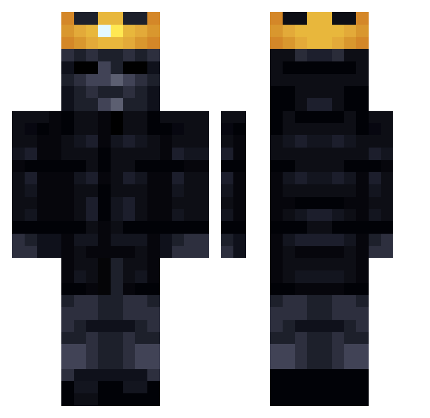 Nyzmo Minecraft skin, front and back view
