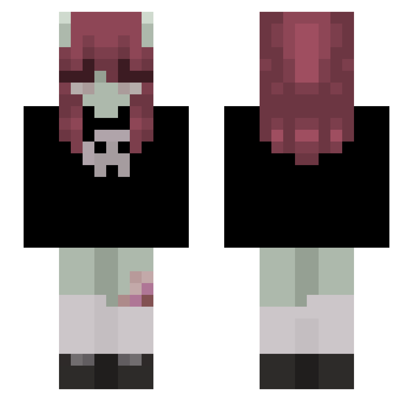 Red_Roses4Eva Minecraft skin, front and back view