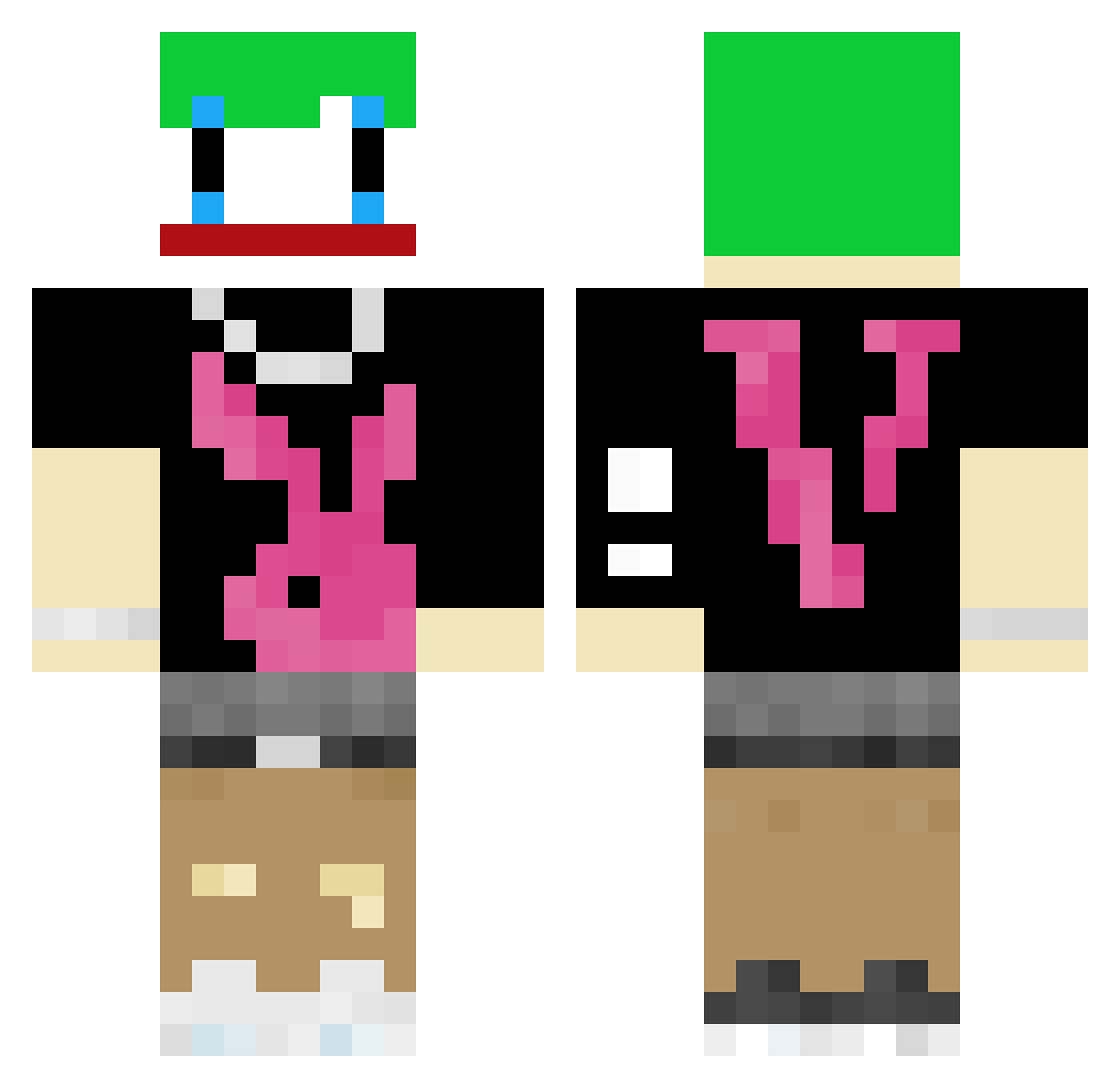 _Hamer Minecraft skin, front and back view