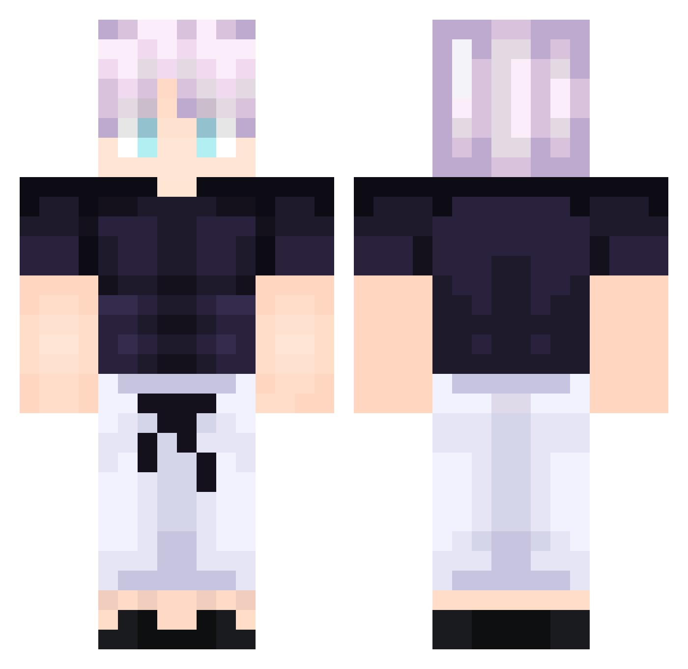 Jjwest31 Minecraft skin, front and back view