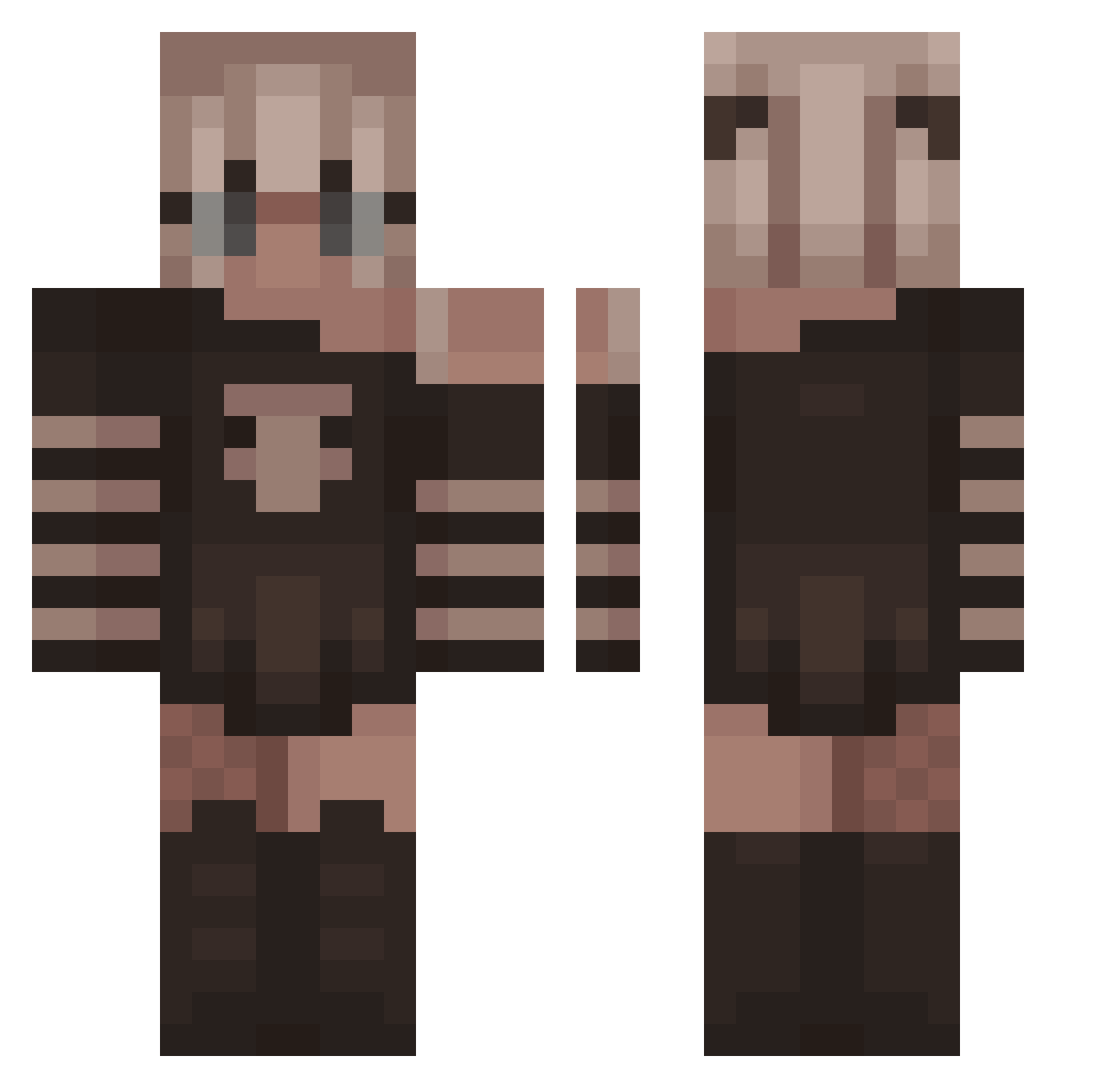 emimmy Minecraft skin, front and back view
