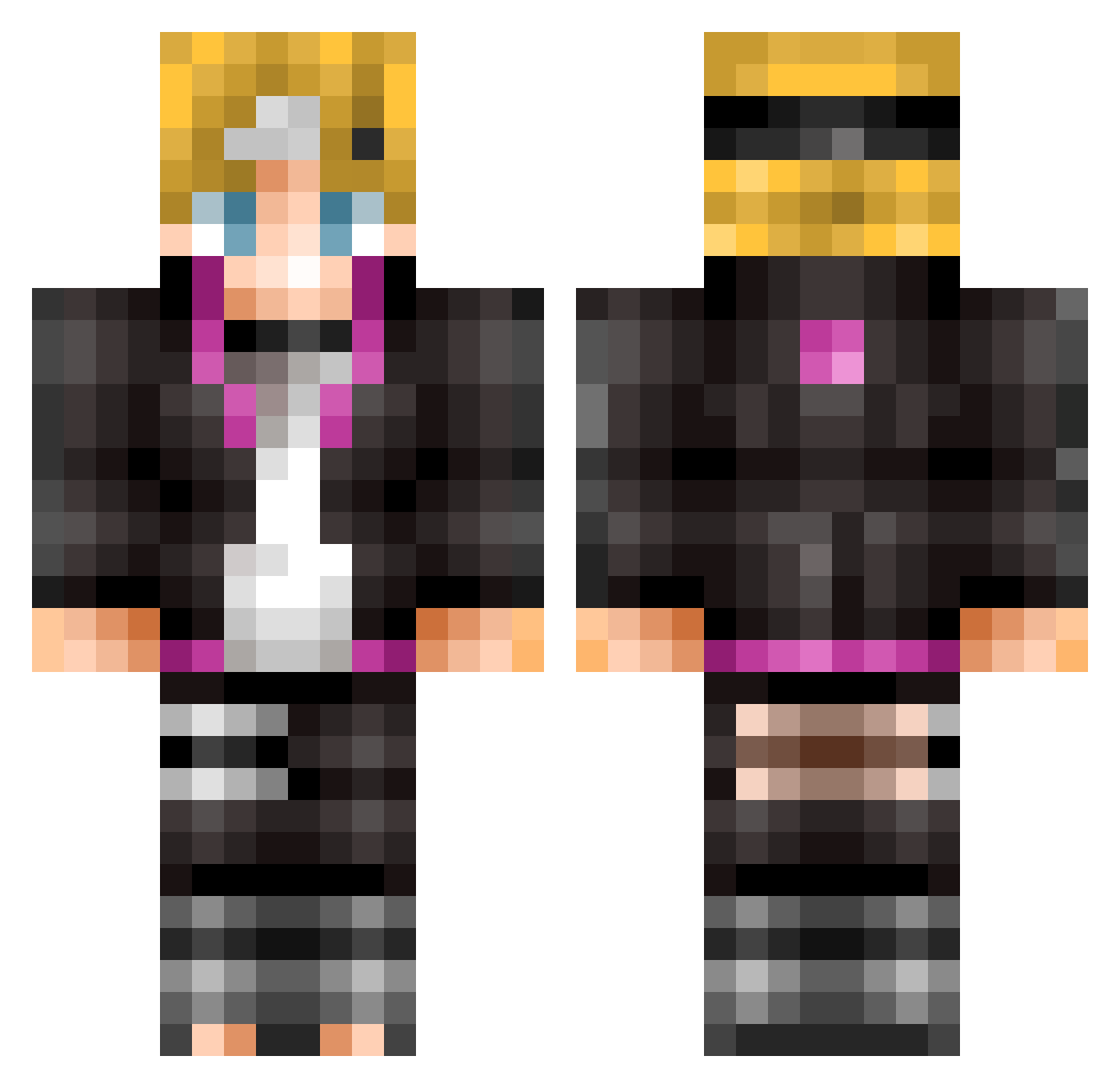 BorutoFromNaruto Minecraft skin, front and back view