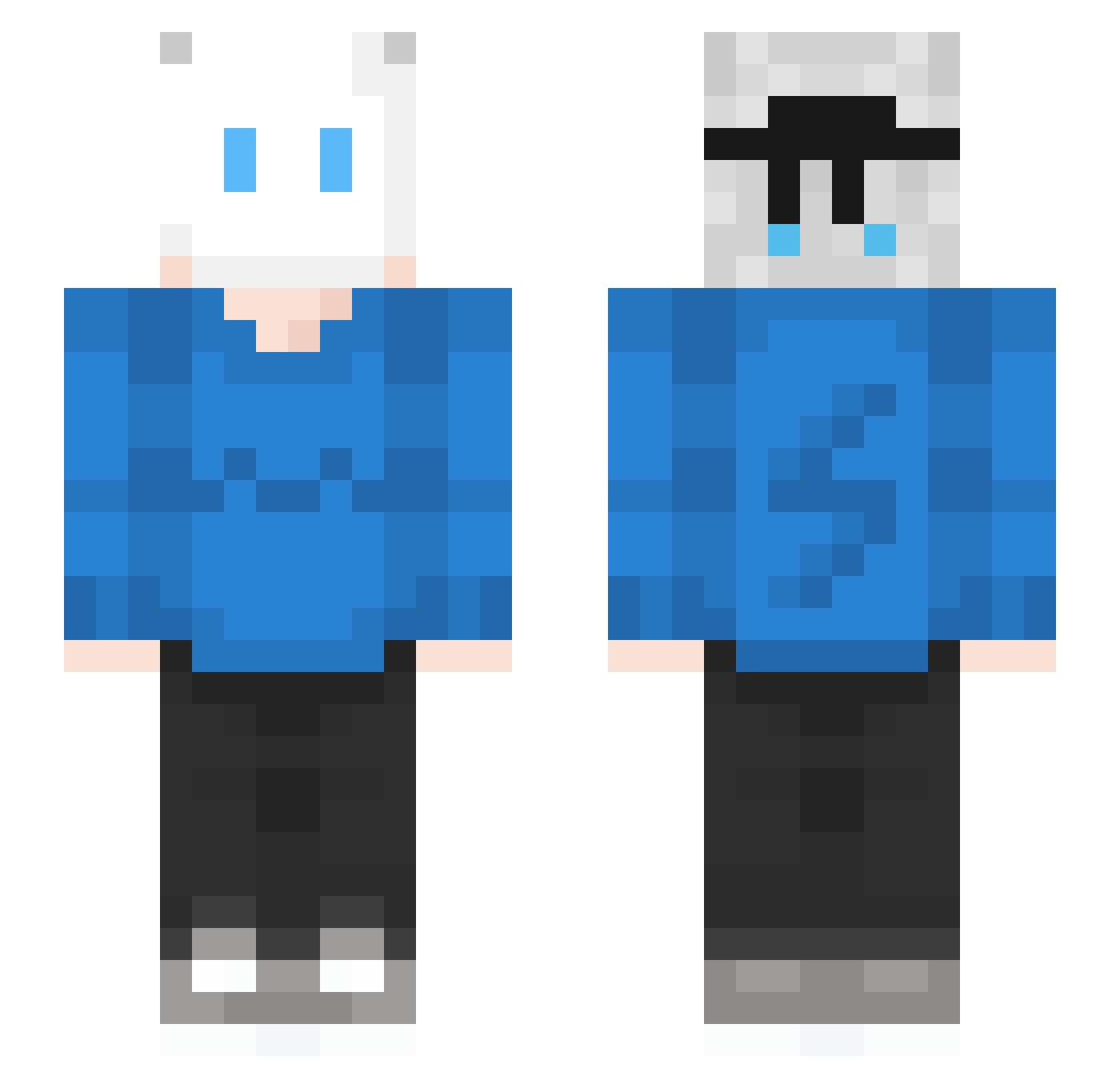 YYlu Minecraft skin, front and back view