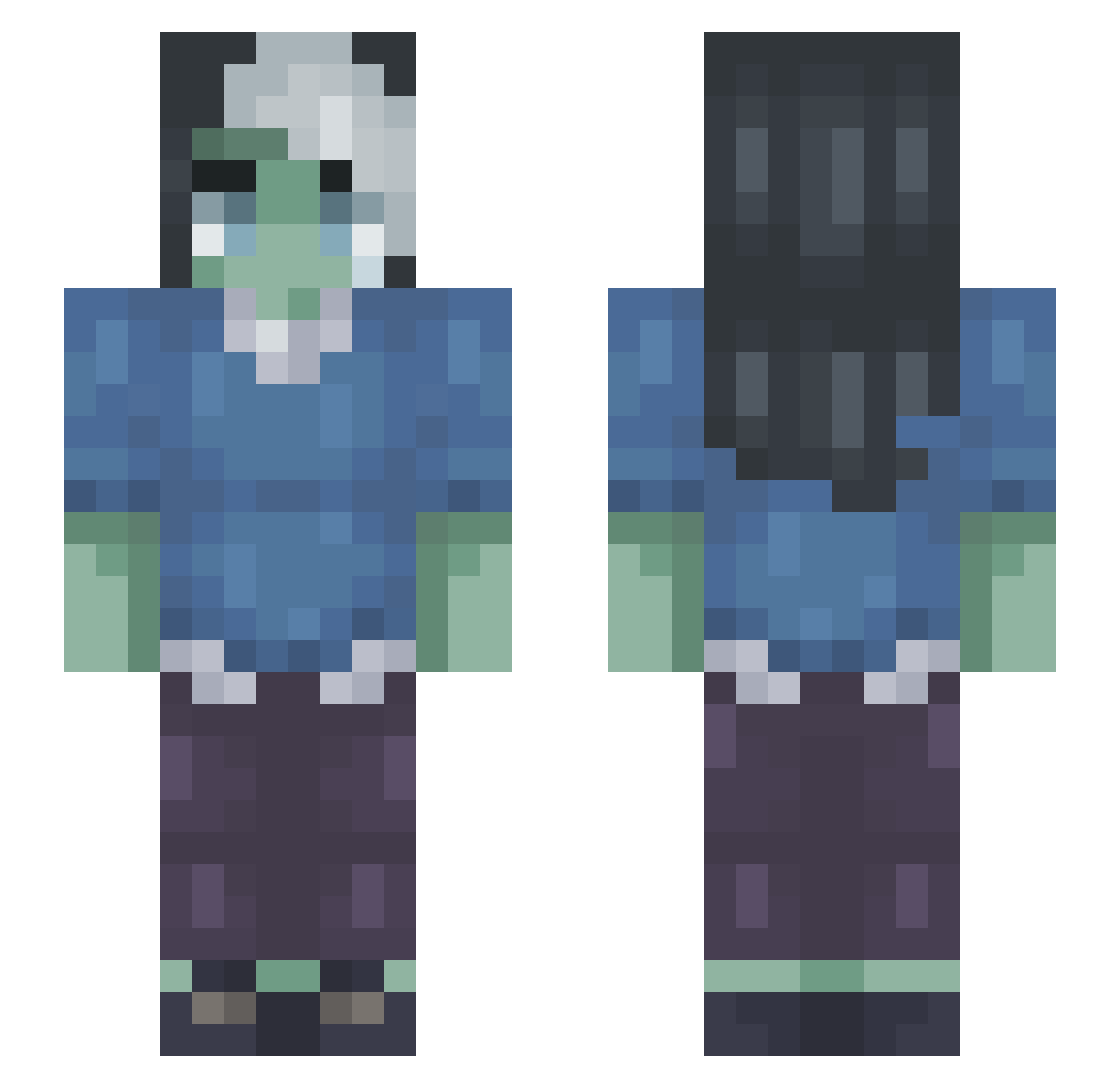 YaGirlVicky Minecraft skin, front and back view