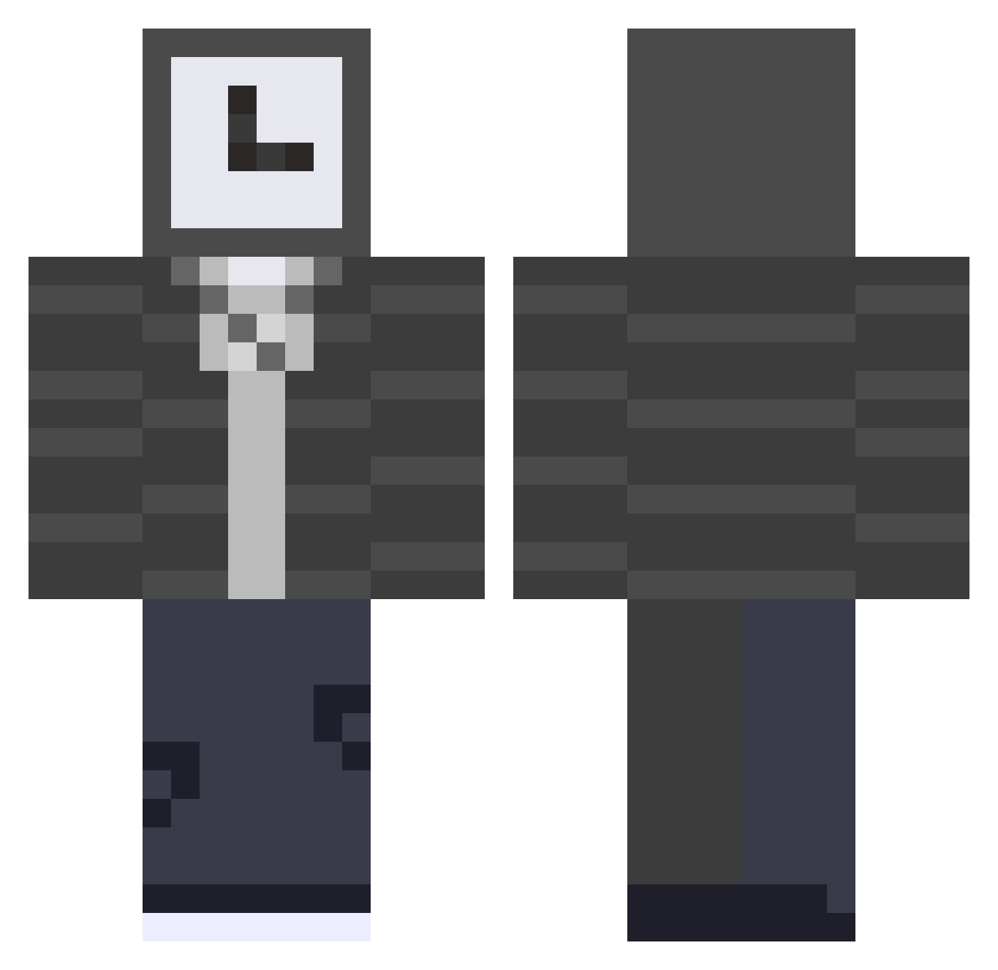 Clock92 Minecraft skin, front and back view
