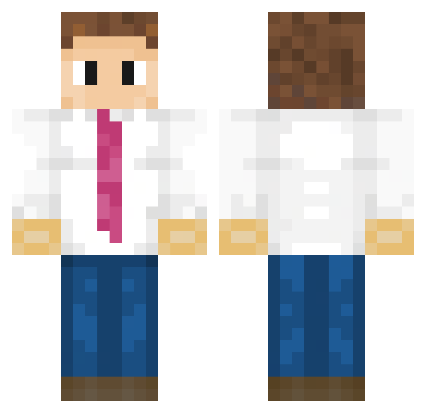 HappyBred Minecraft skin, front and back view