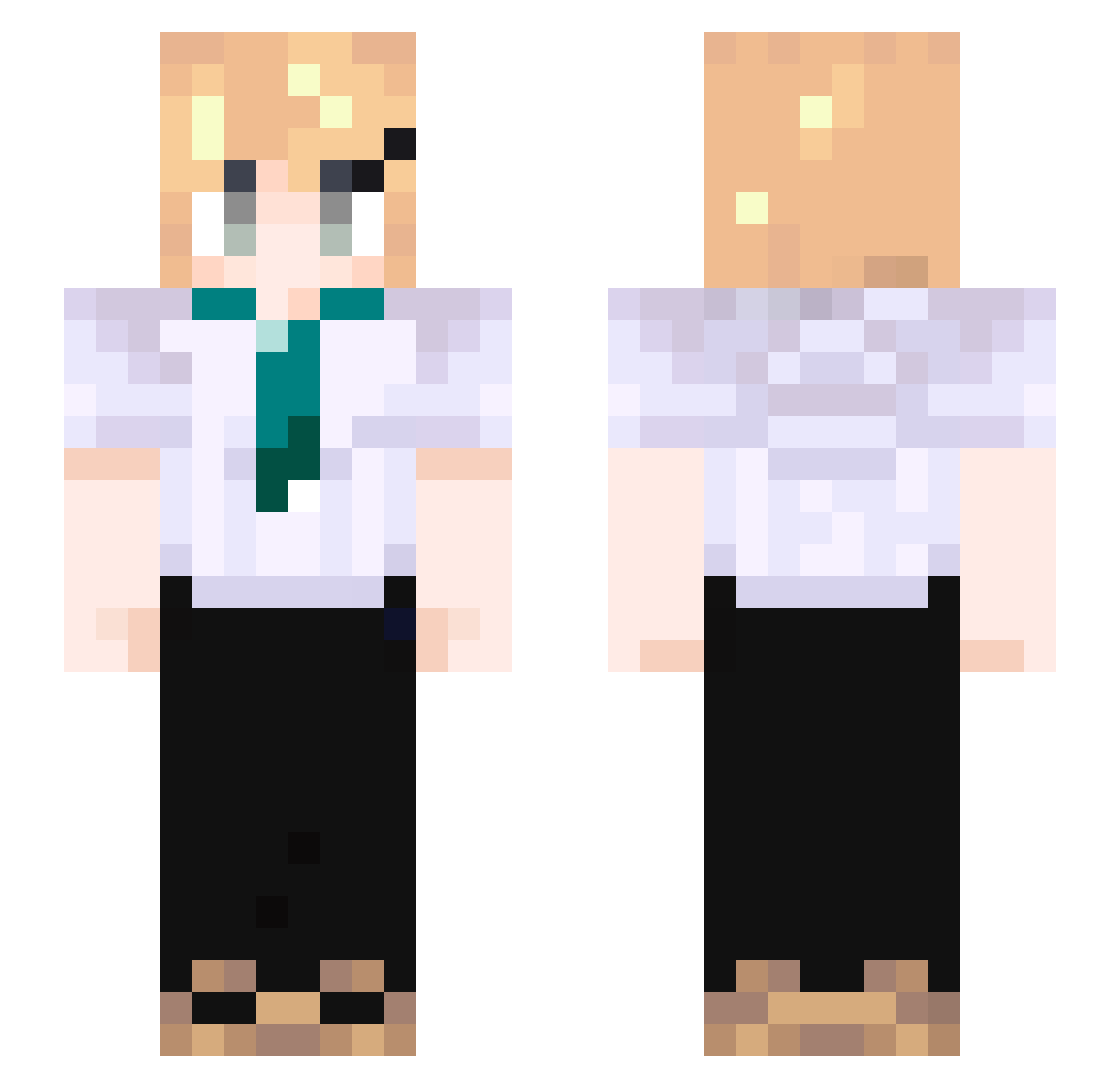 Teyry Minecraft skin, front and back view