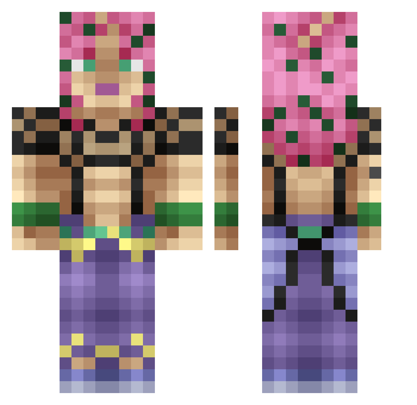 marysweetstar Minecraft skin, front and back view