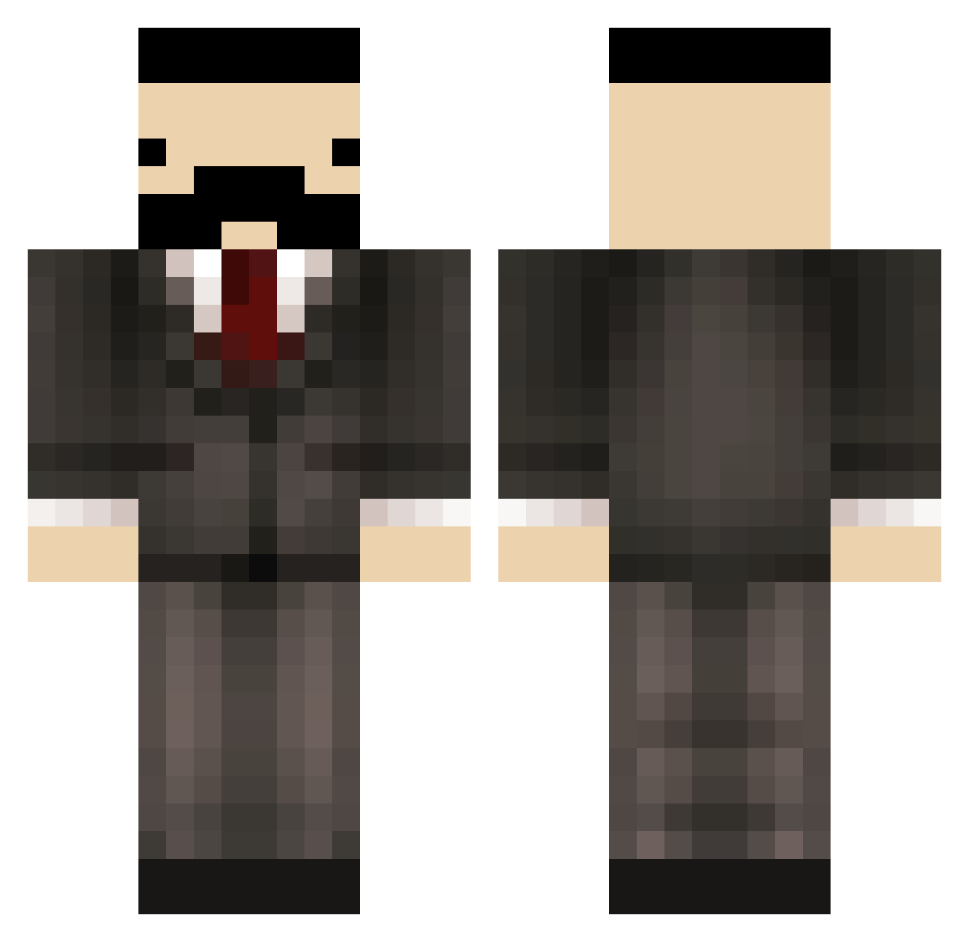 Pelkku Minecraft skin, front and back view