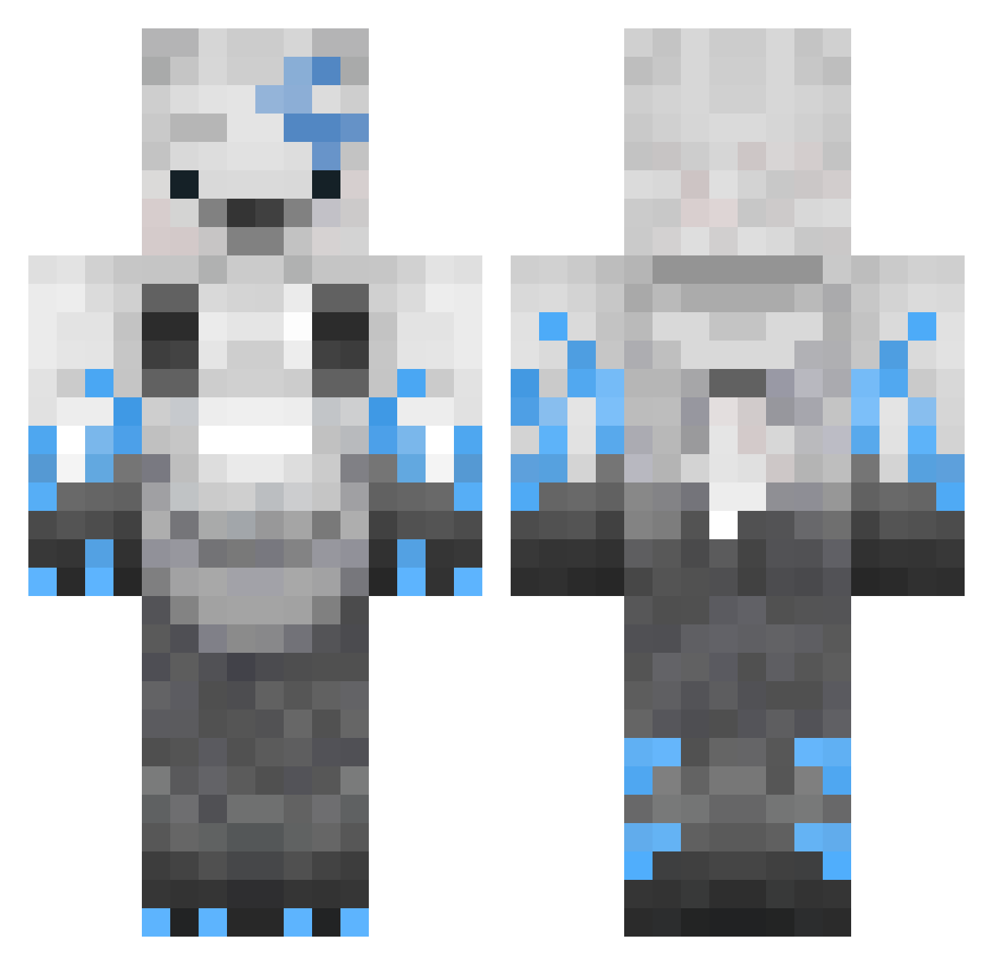 Valakyr Minecraft skin, front and back view