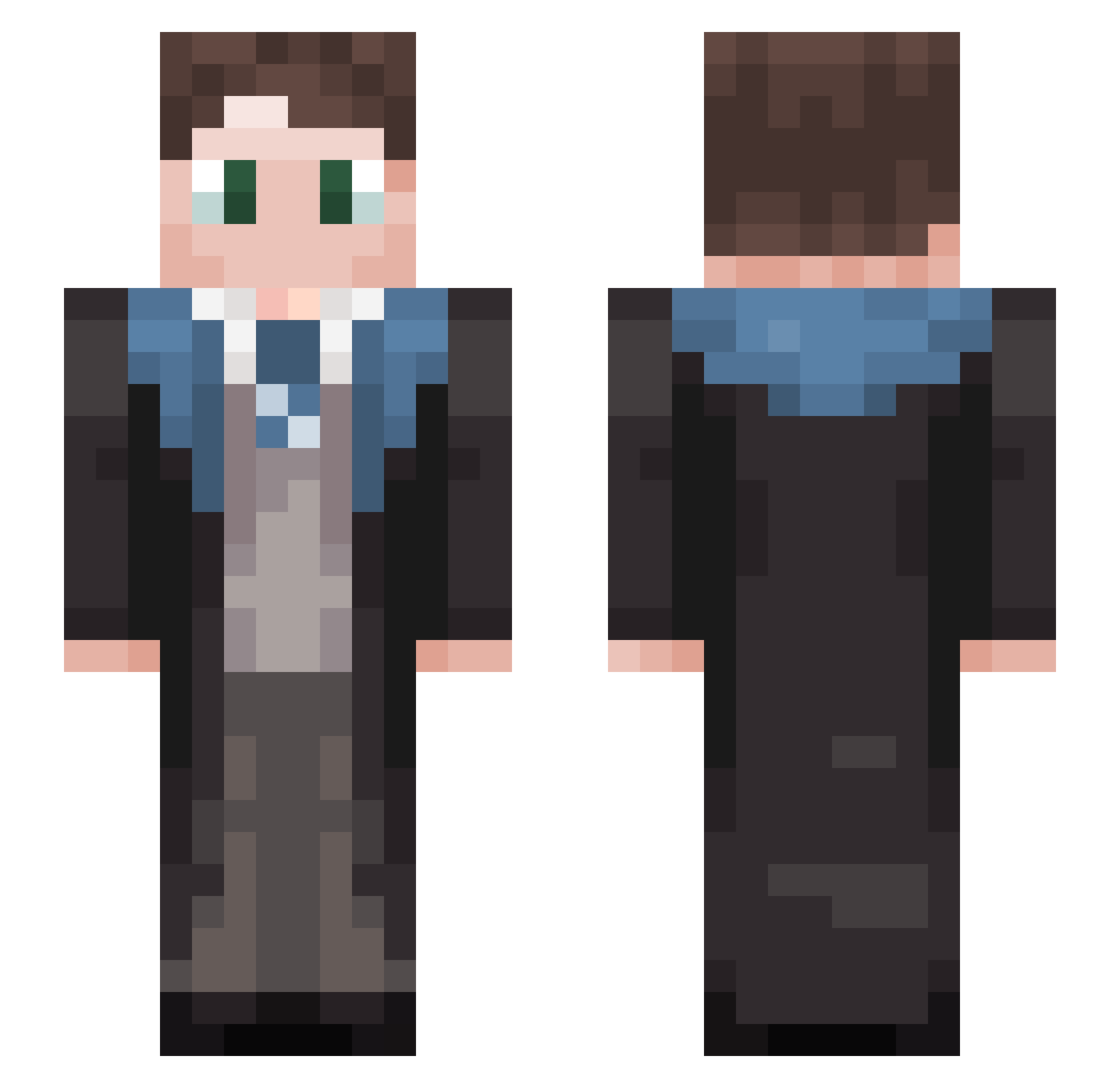Thanios Minecraft skin, front and back view