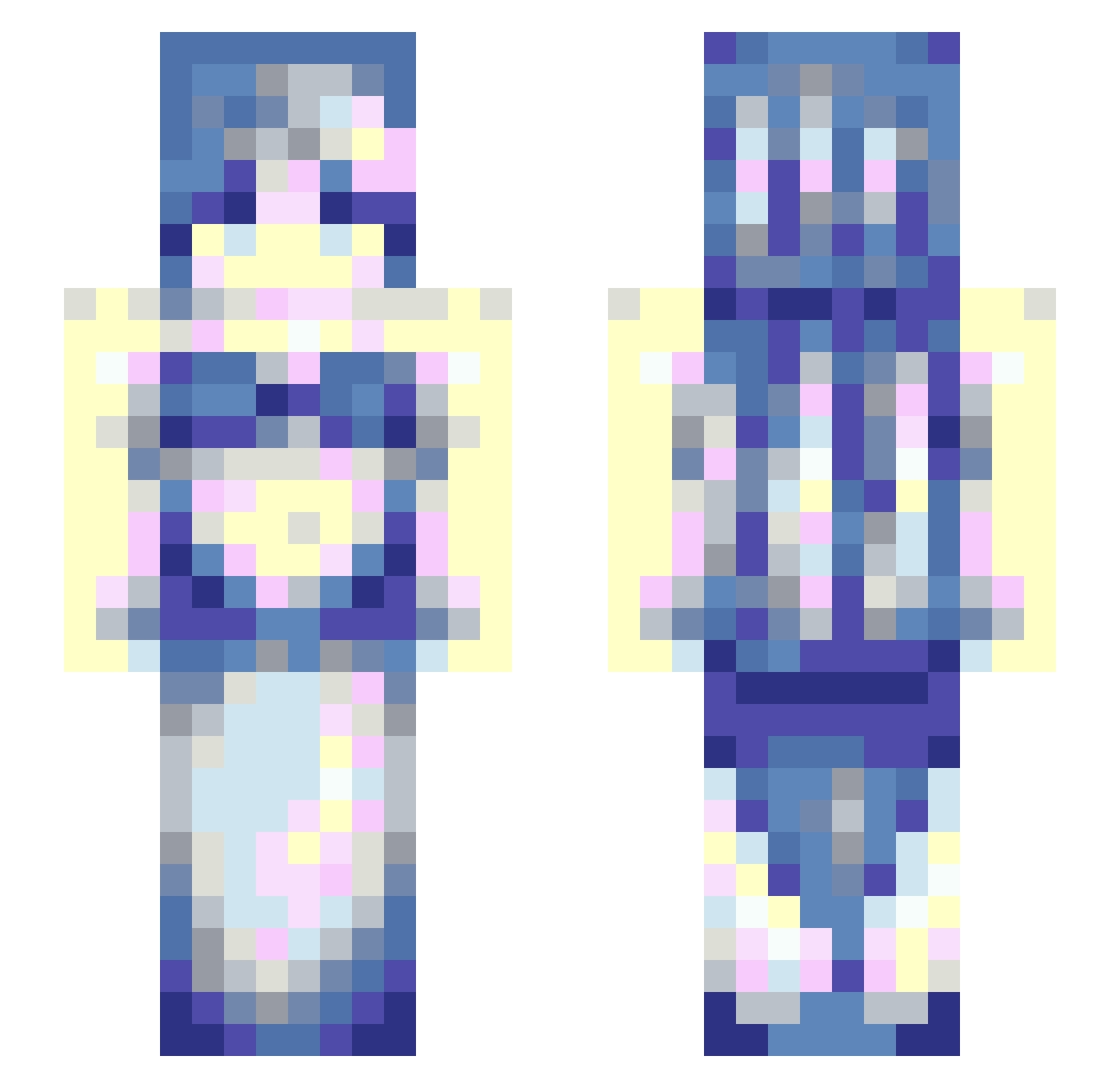 Isoca08 Minecraft skin, front and back view