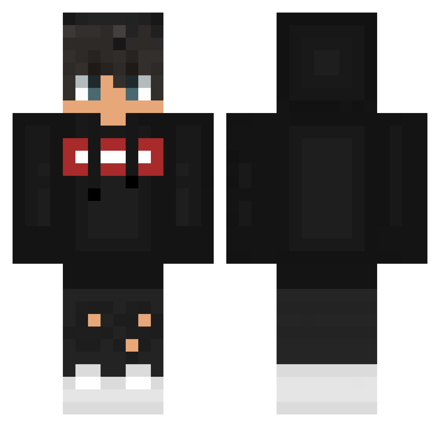 SubZettaTwitch Minecraft skin, front and back view