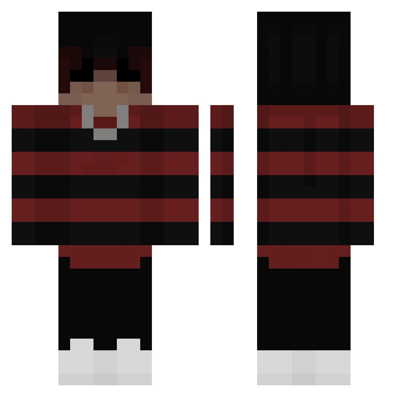 XUUH Minecraft skin, front and back view