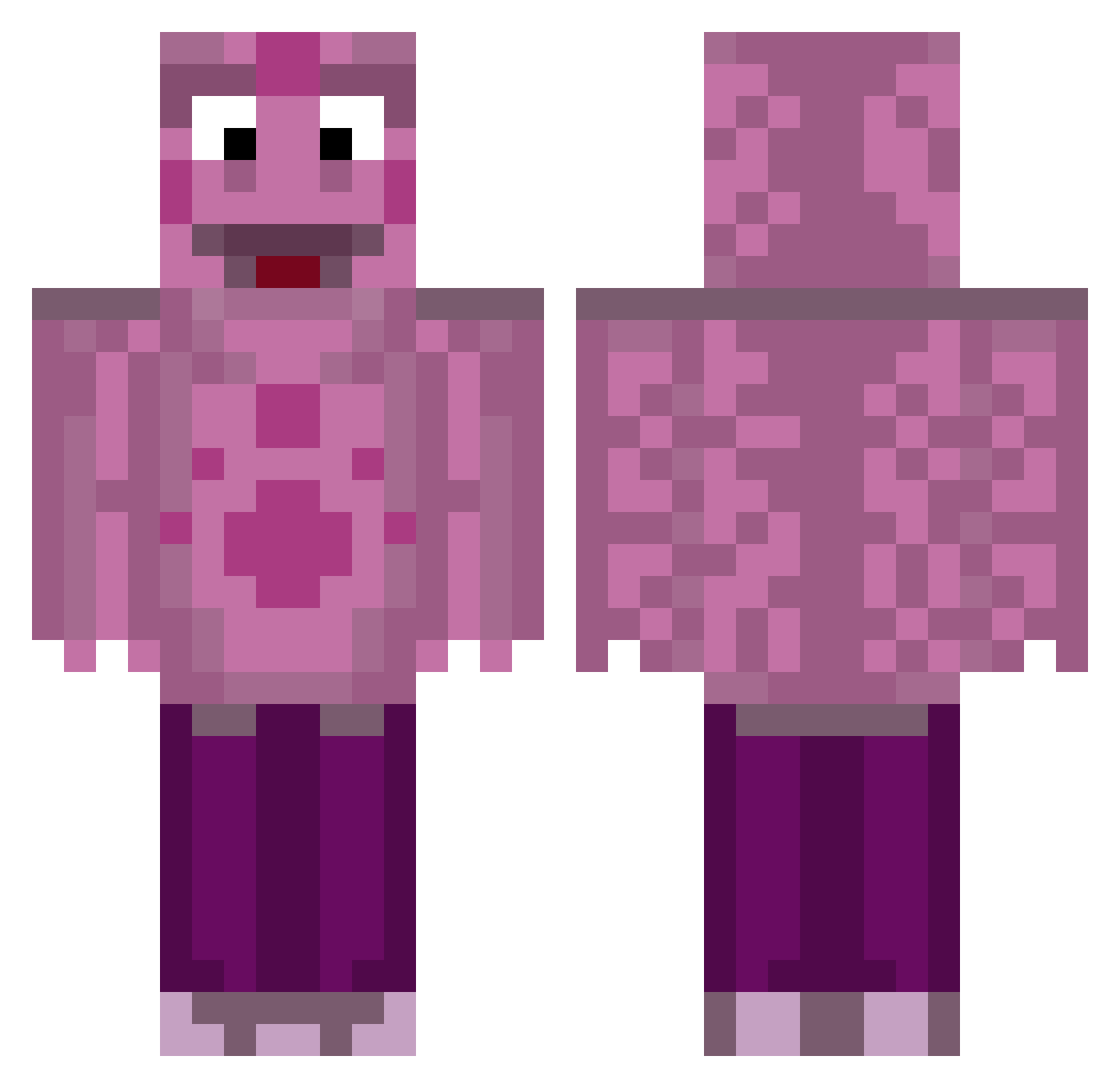 Volosos1 Minecraft skin, front and back view