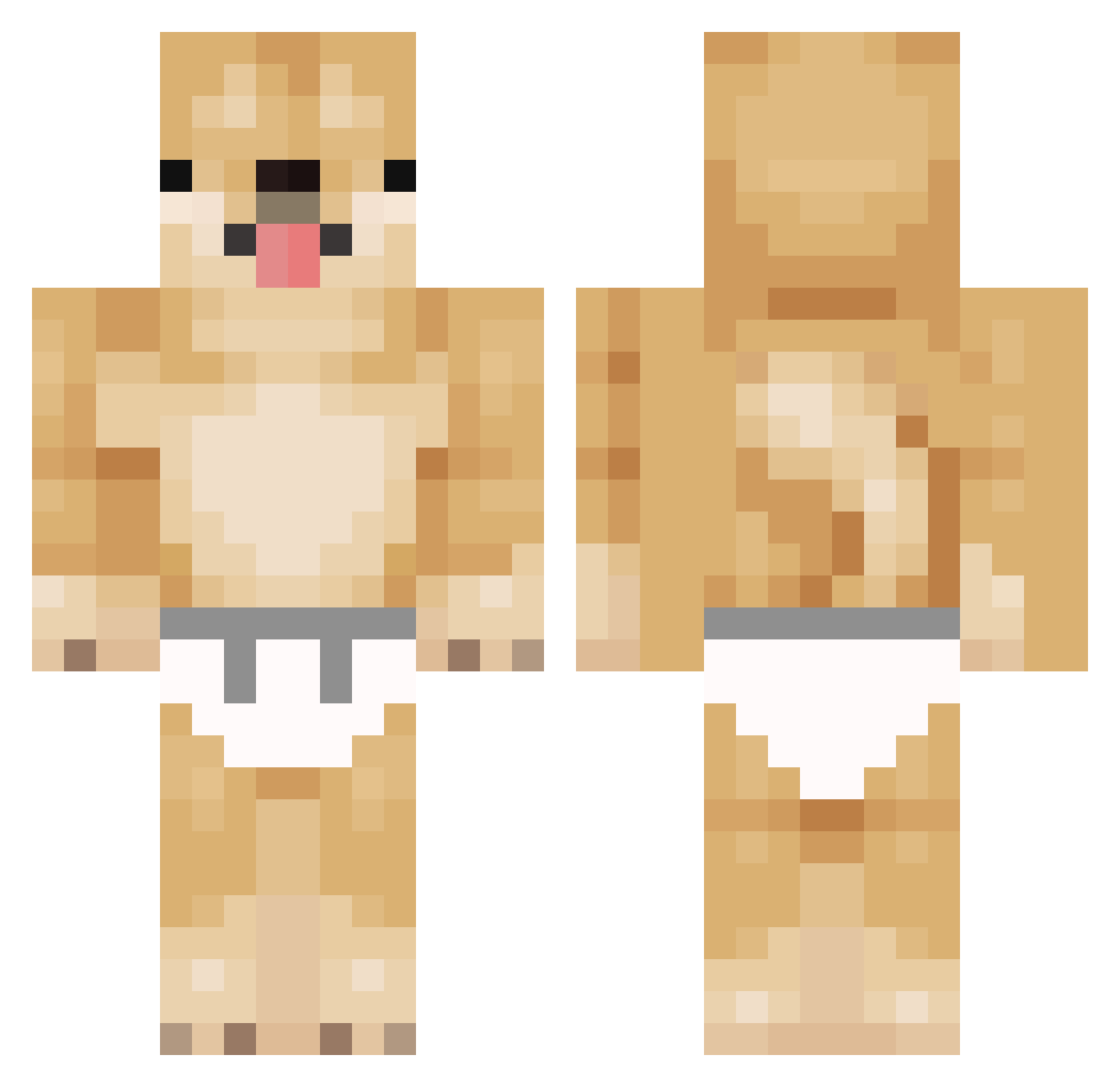 iaquin Minecraft skin, front and back view