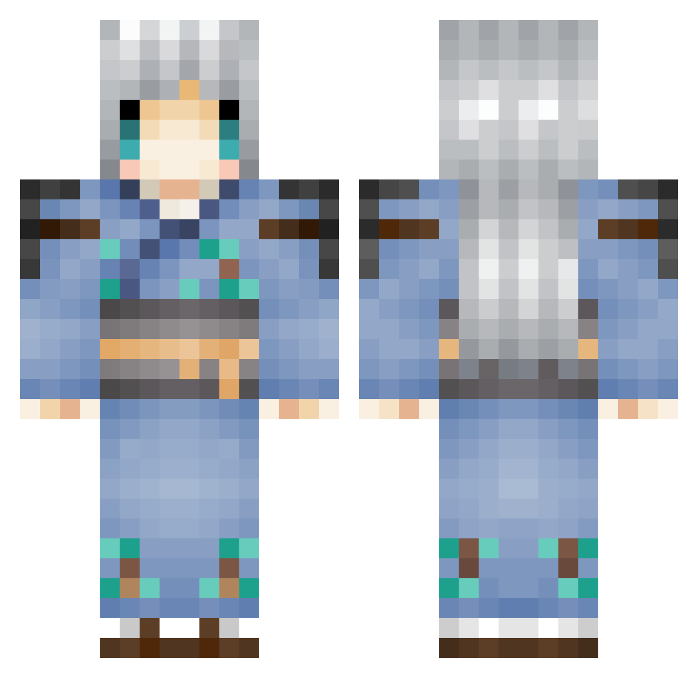 Ramenta Minecraft skin, front and back view