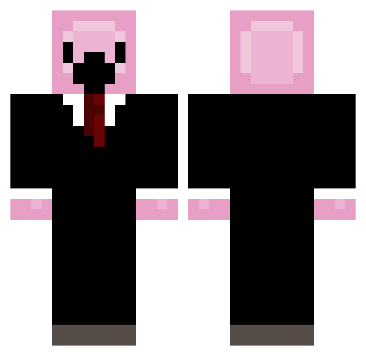 Steakin Minecraft skin, front and back view