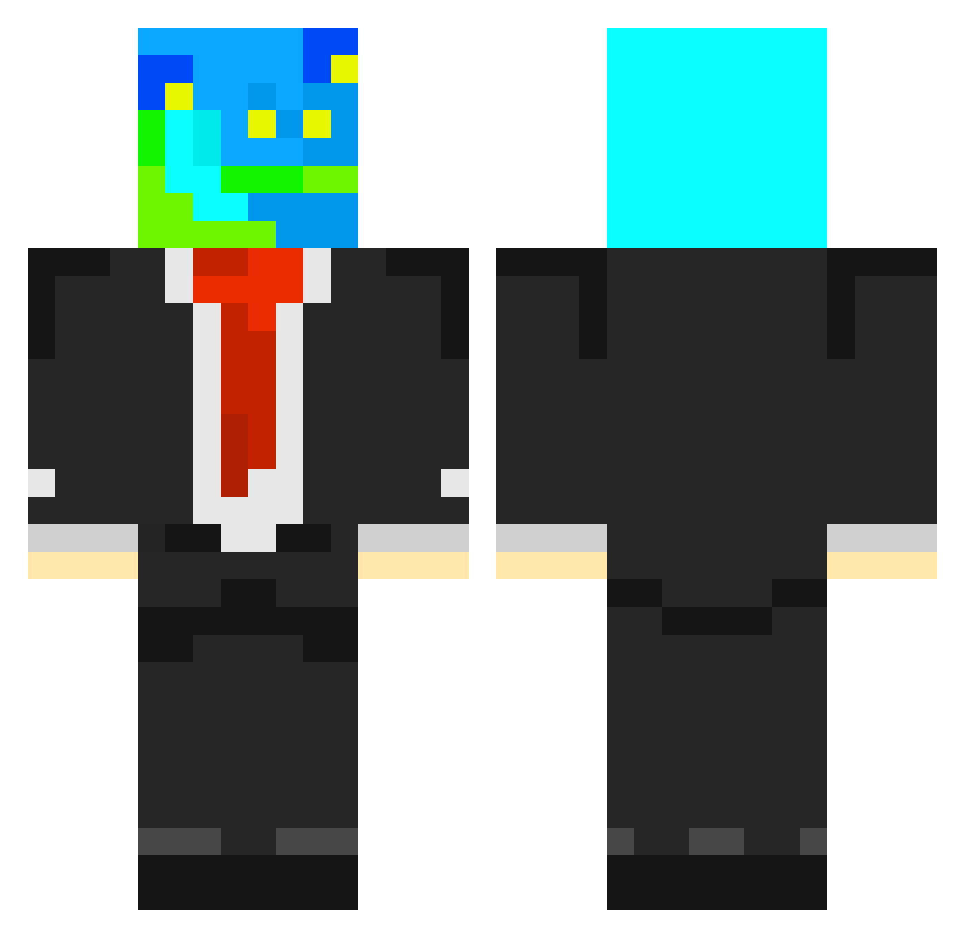 N4k0da Minecraft skin, front and back view